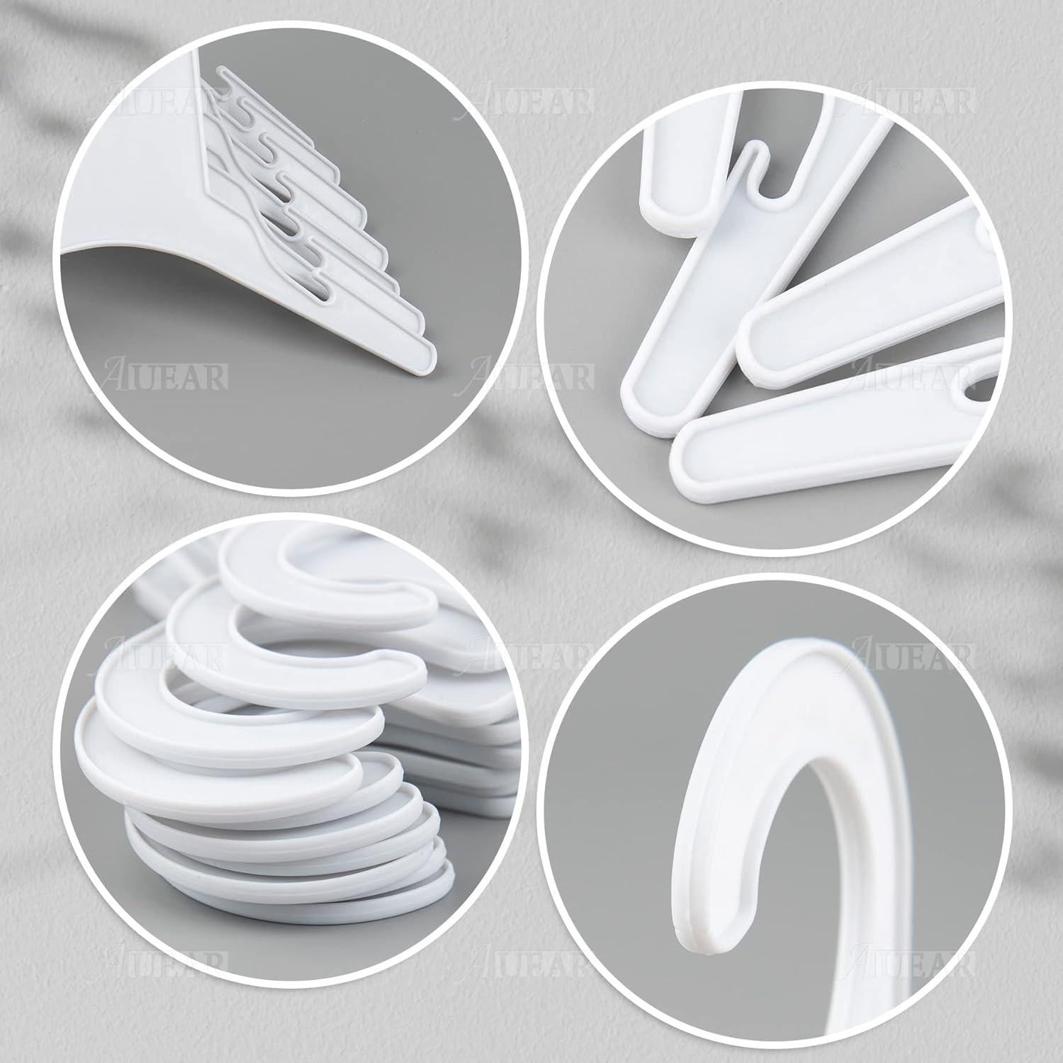 Perchas para Ropa de Mascotas AUEAR - Paquete de 10 Blancas