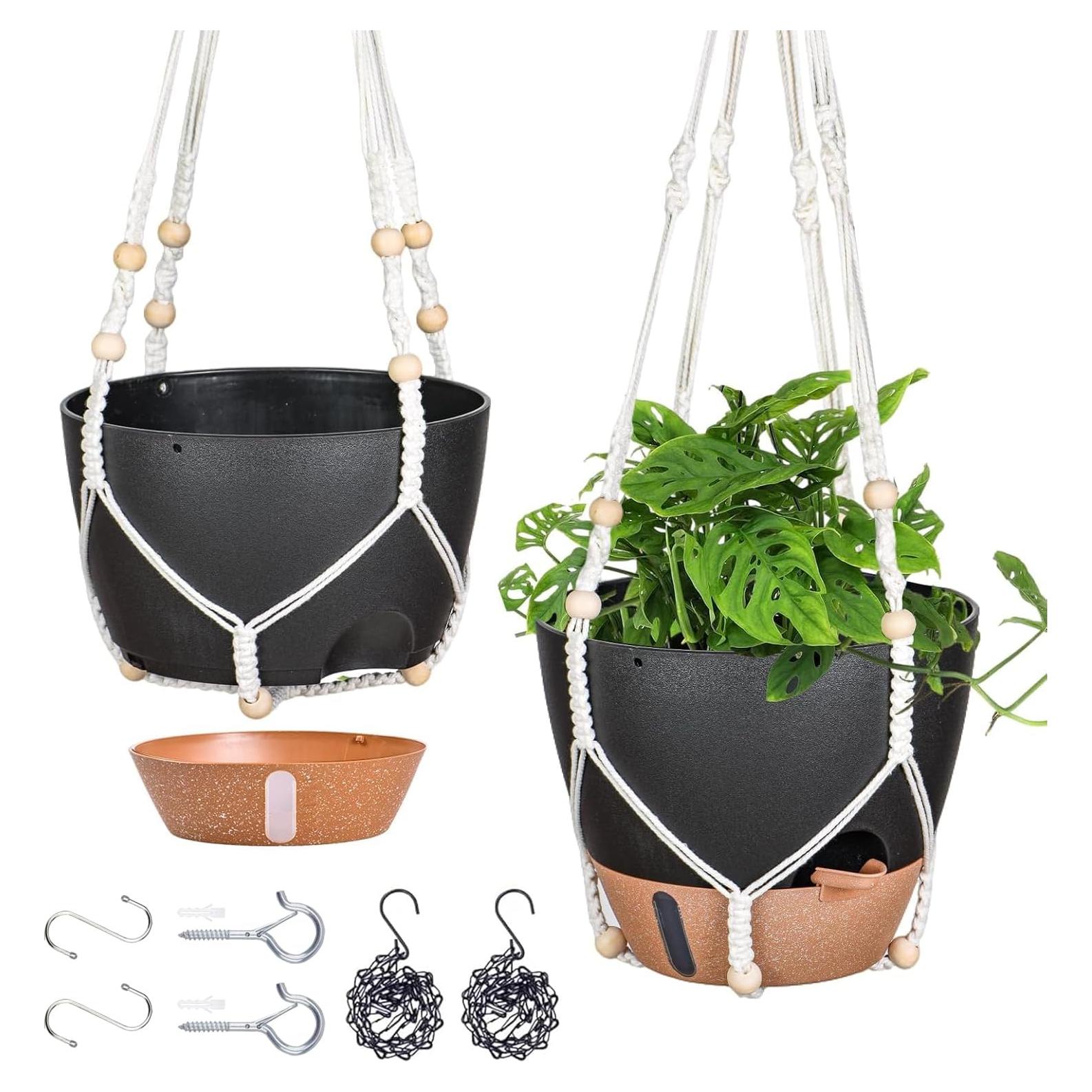 Macetas colgantes Fielda 25 cm autorriego, 2 piezas