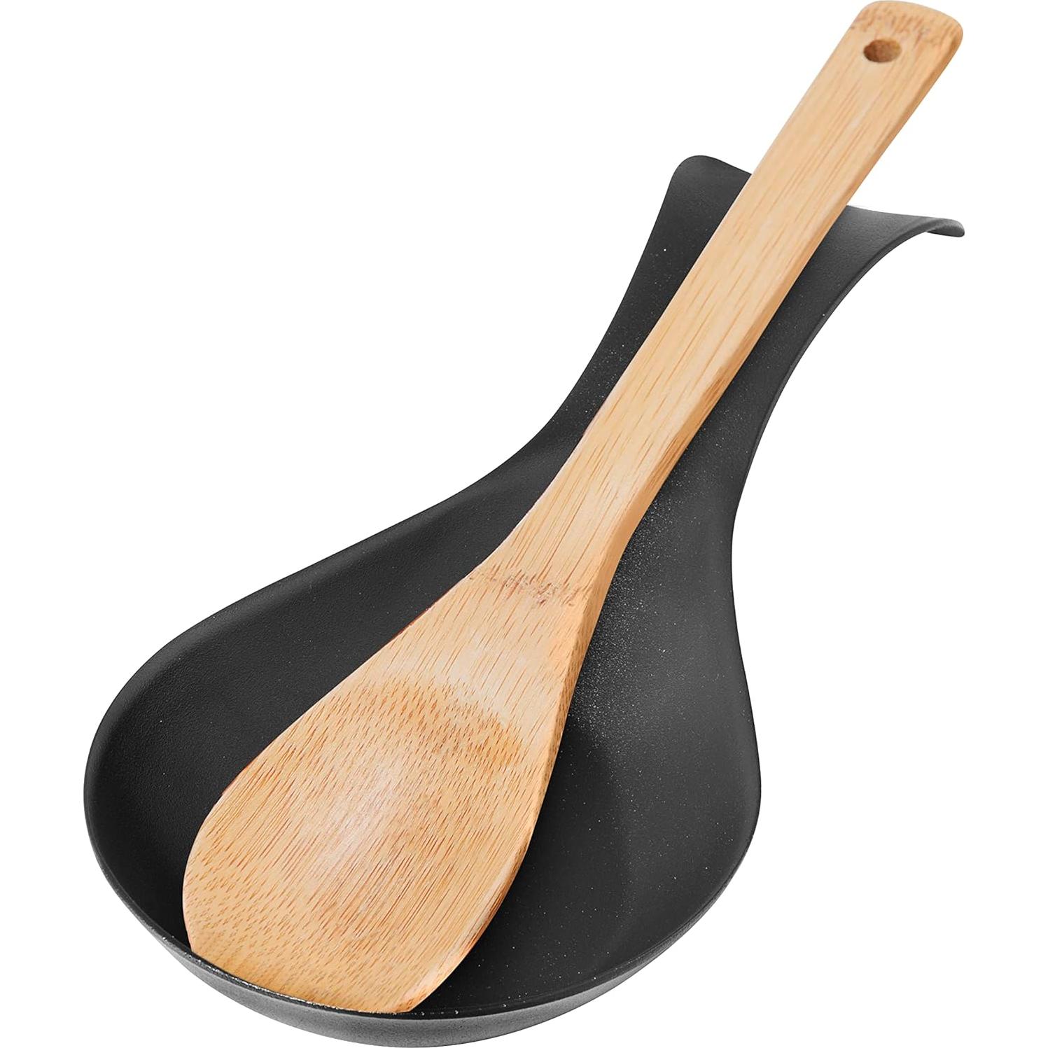 Soporte para cuchara OGGI de acero inoxidable 21x11 cm negro