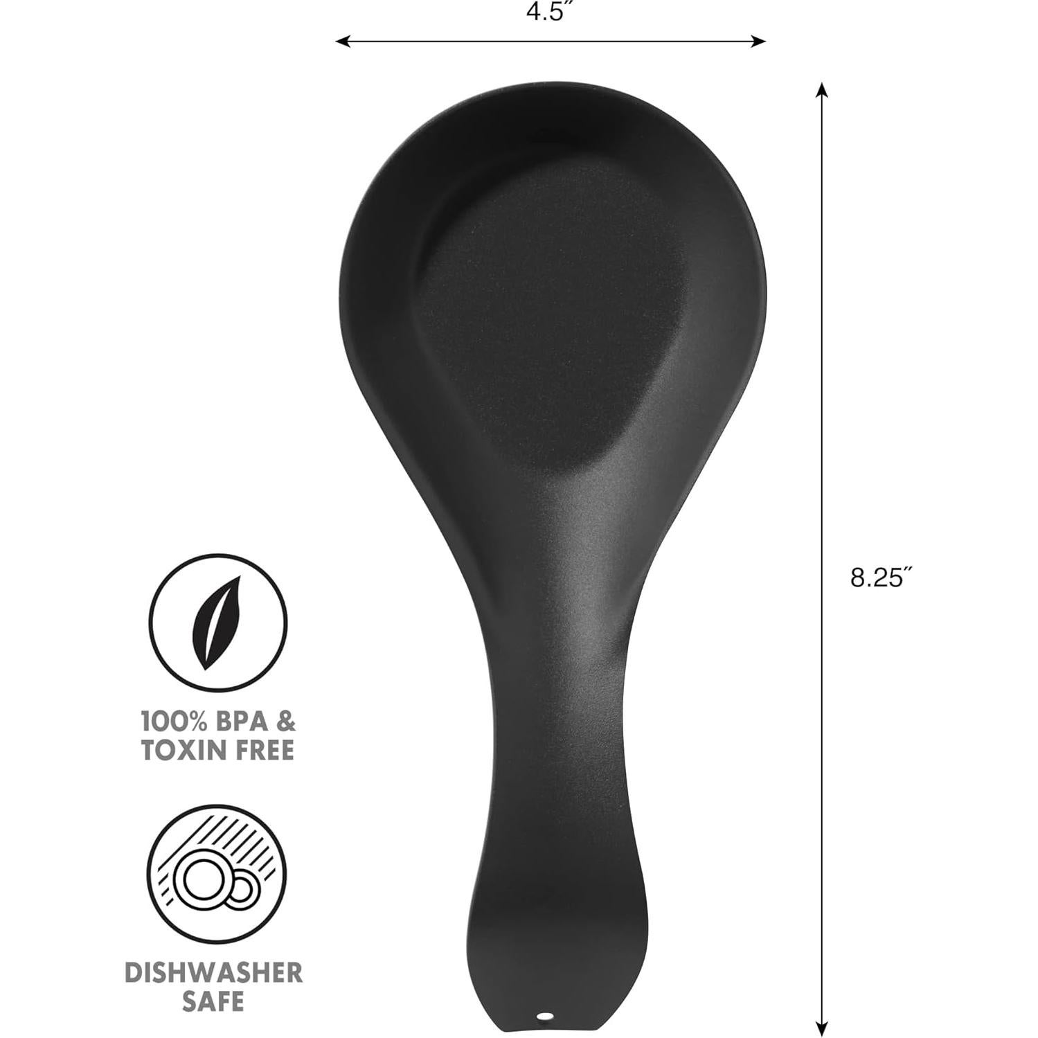 Soporte para cuchara OGGI de acero inoxidable 21x11 cm negro