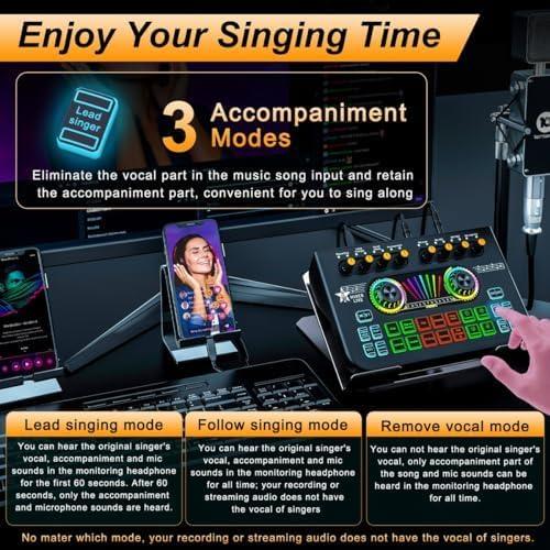 Tenlamp X3 Mezclador de Audio USB para Gaming y Streaming