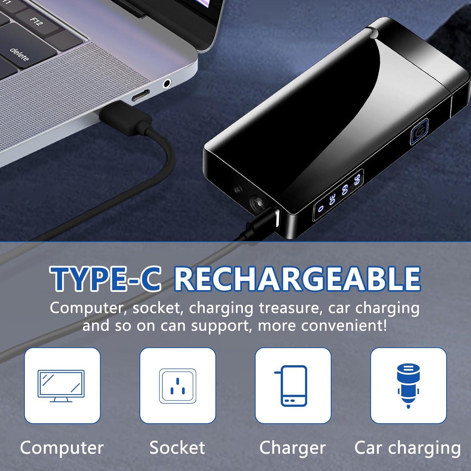 Encendedor Eléctrico Plasma GADATOP Recargable a Prueba de Viento