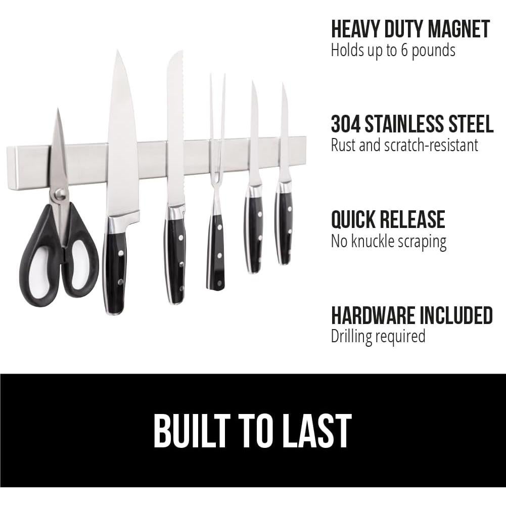 Soporte Magnético para Cuchillos GORILLA GRIP 25,4 cm Acero Inoxidable