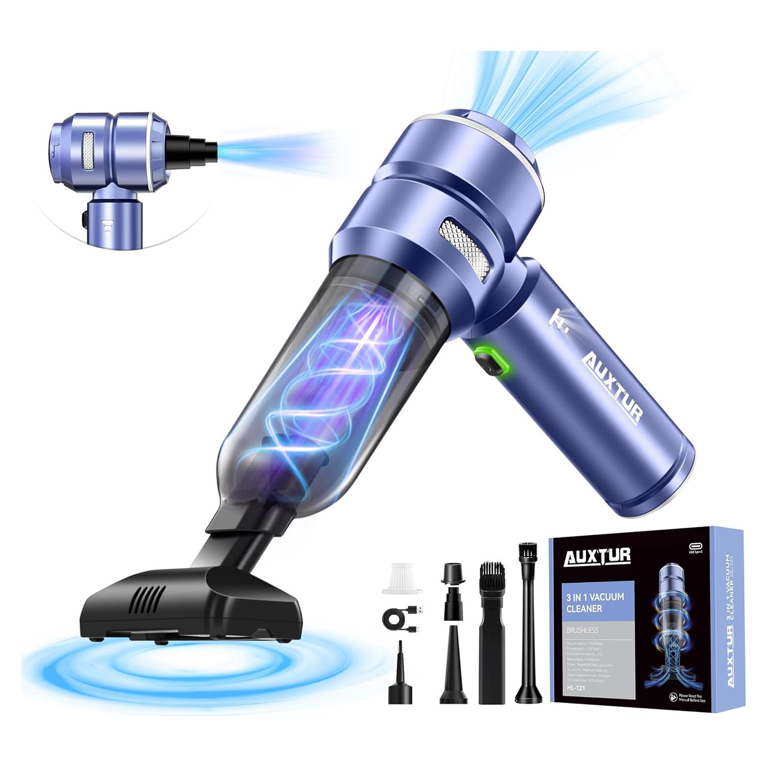 Aspiradora de Mano Inalámbrica AUXTUR 3 en 1 15000PA Gris