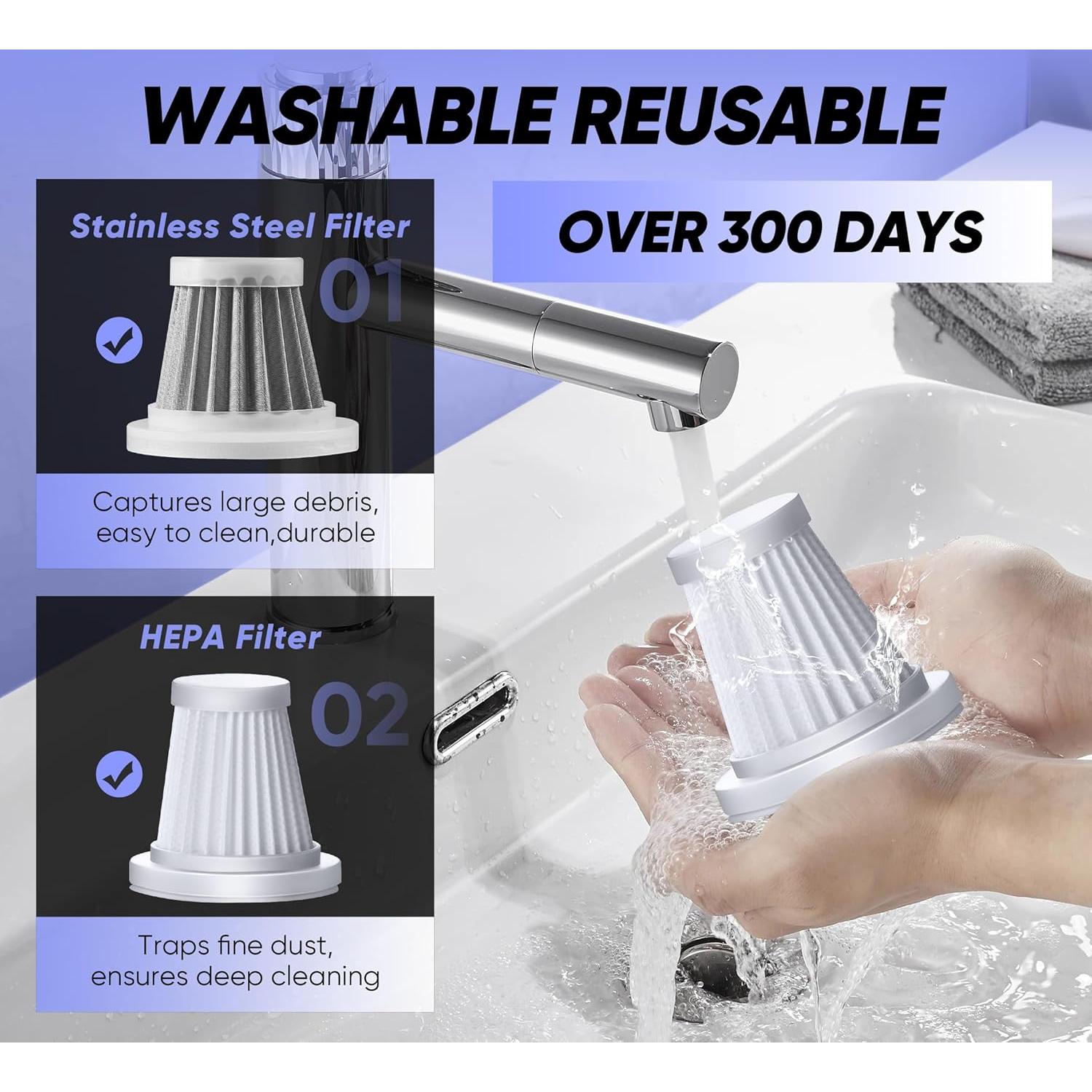 Aspiradora de Mano Inalámbrica AUXTUR 3 en 1 15000PA Gris