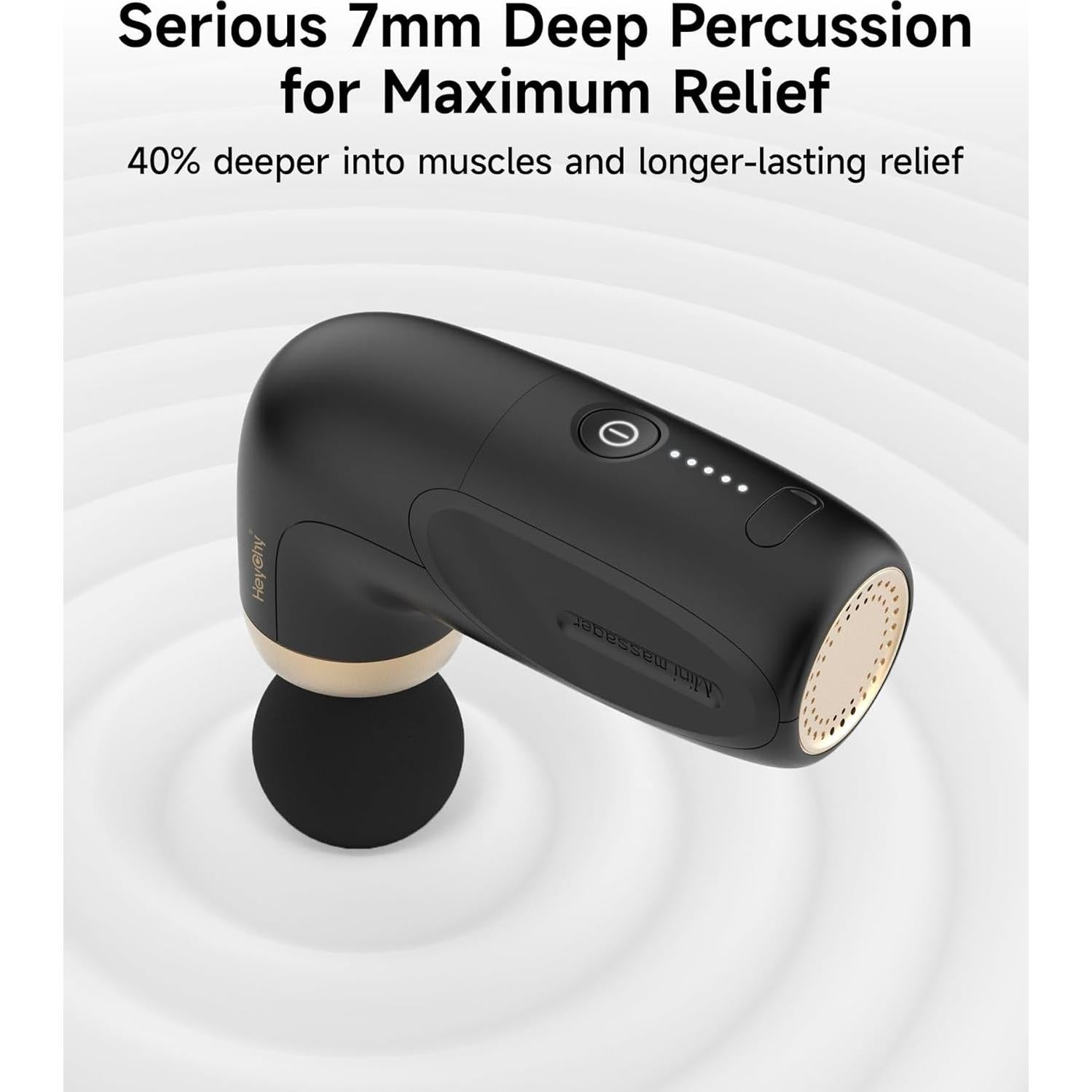 Pistola de Masaje Compacta HEYCHY A1 - Tejidos Profundos, Negro