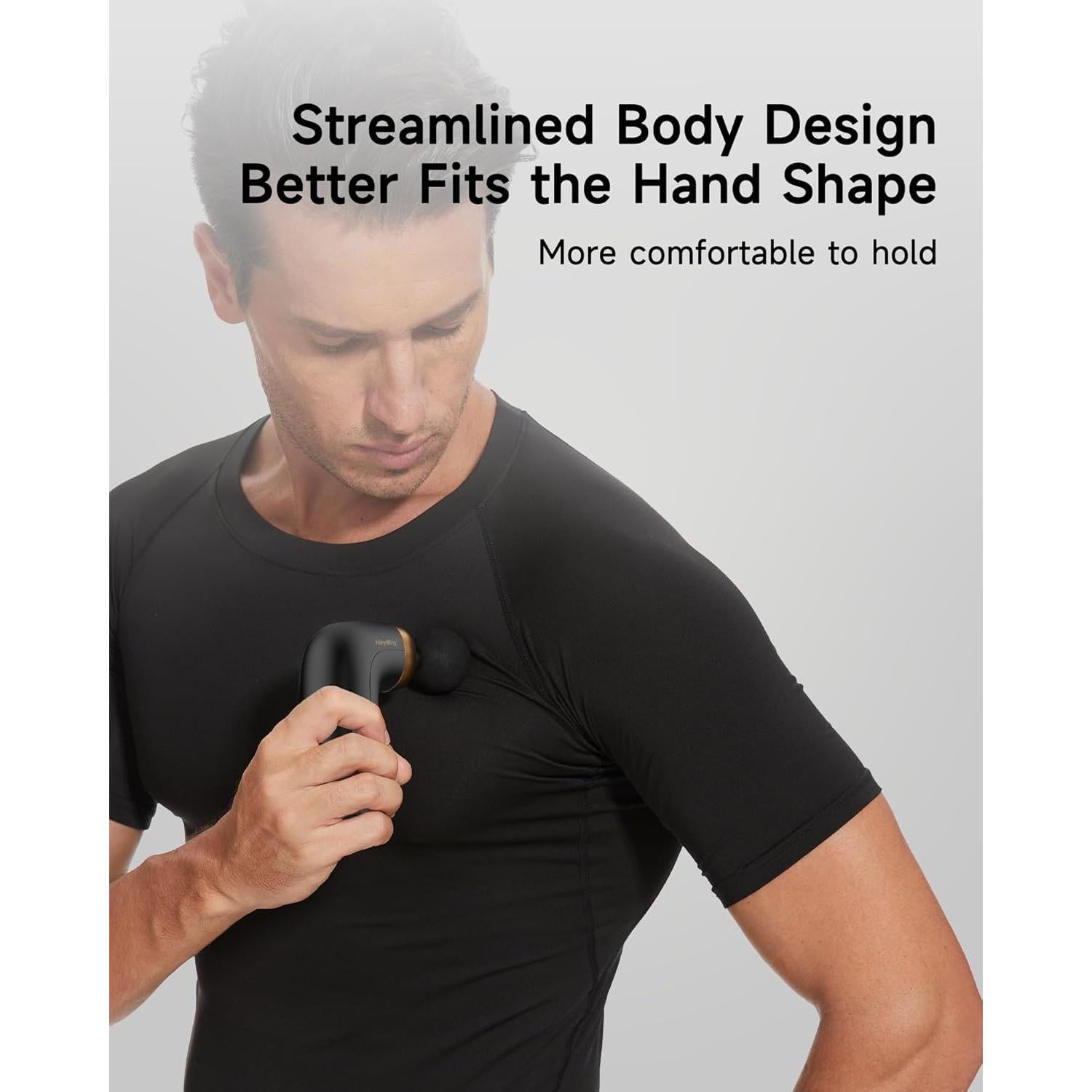 Pistola de Masaje Compacta HEYCHY A1 - Tejidos Profundos, Negro