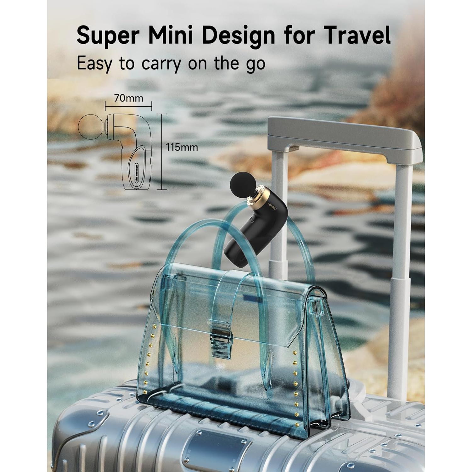 Pistola de Masaje Compacta HEYCHY A1 - Tejidos Profundos, Negro