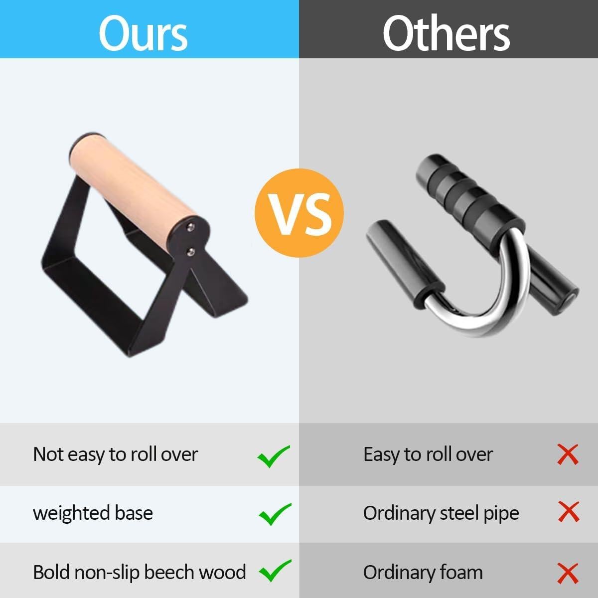 Barras de Flexiones Bounabay de Madera para Fitness 181kg