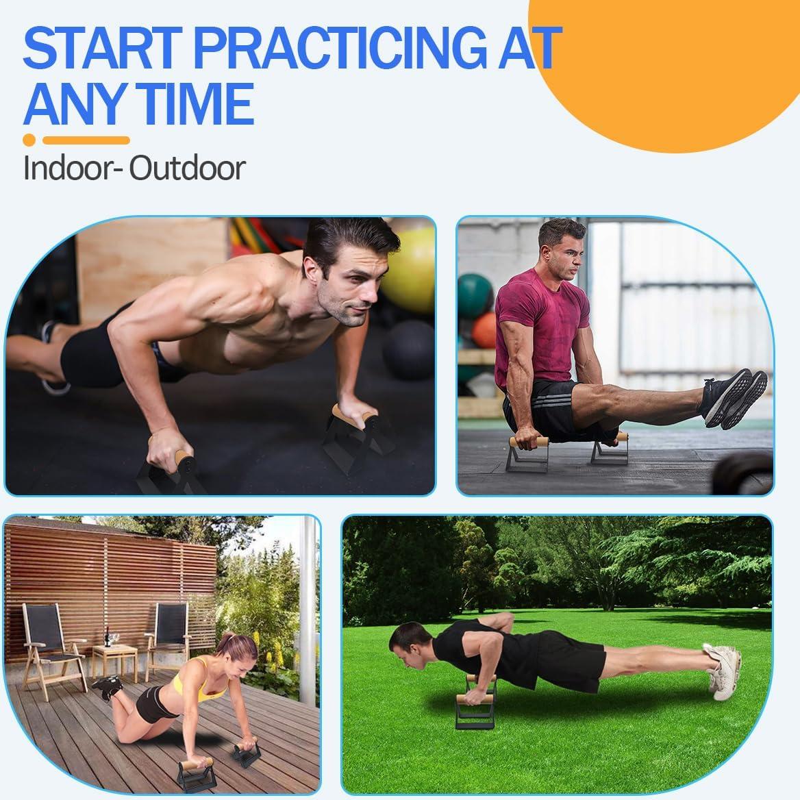 Barras de Flexiones Bounabay de Madera para Fitness 181kg