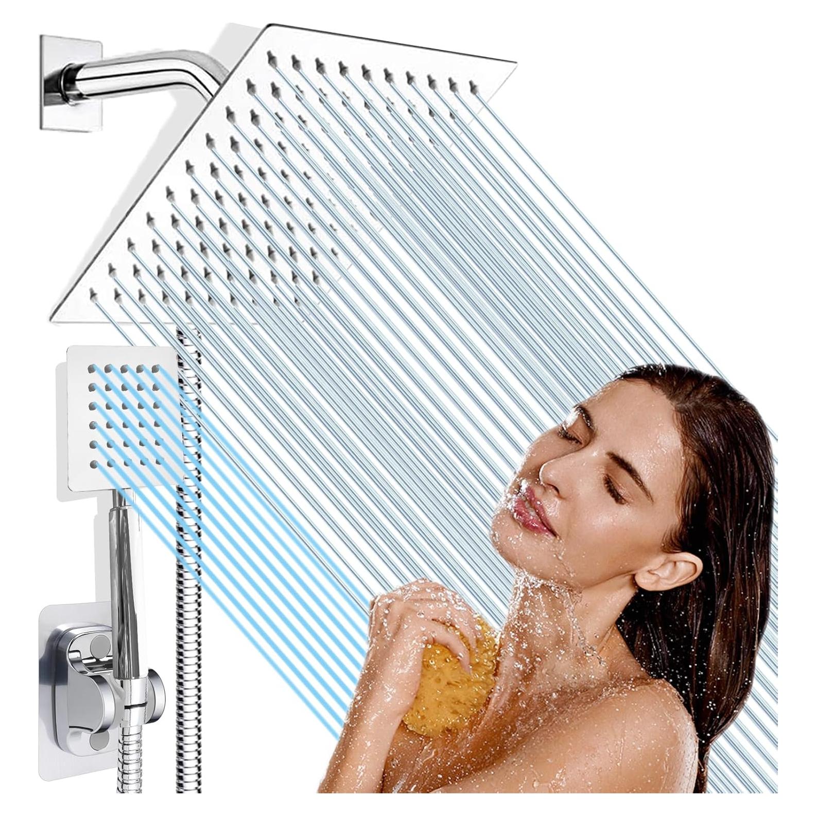 Cabezal de Ducha Doble Wosaisius 6" Alta Presión Cromo