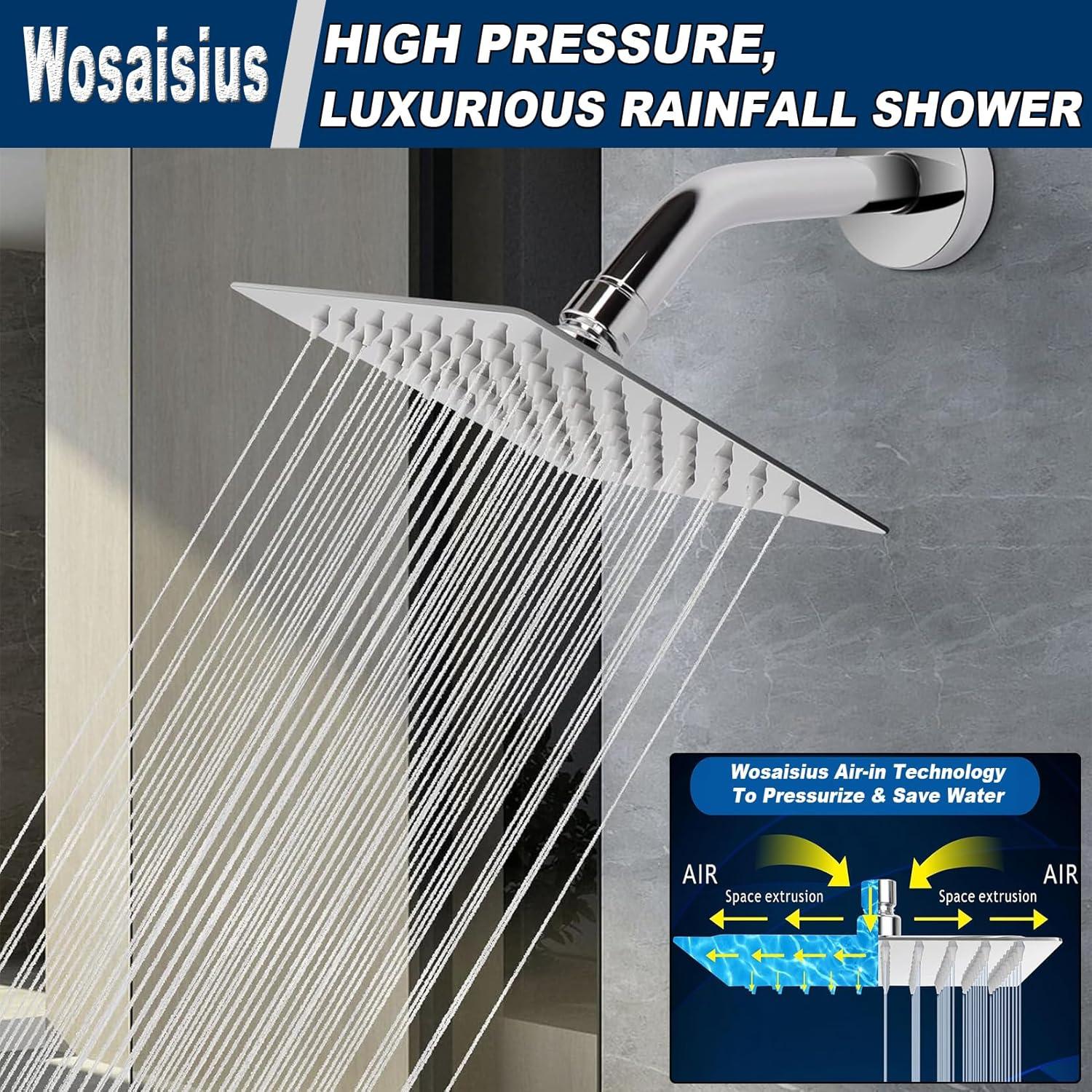 Cabezal de Ducha Doble Wosaisius 6" Alta Presión Cromo