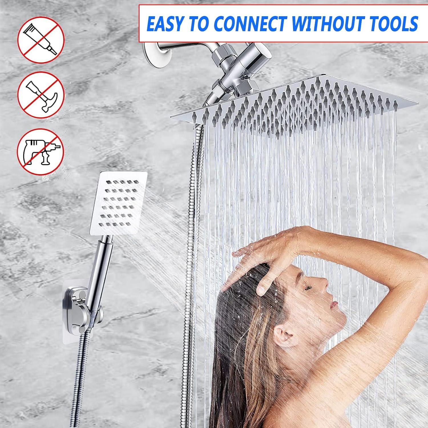 Cabezal de Ducha Doble Wosaisius 6" Alta Presión Cromo