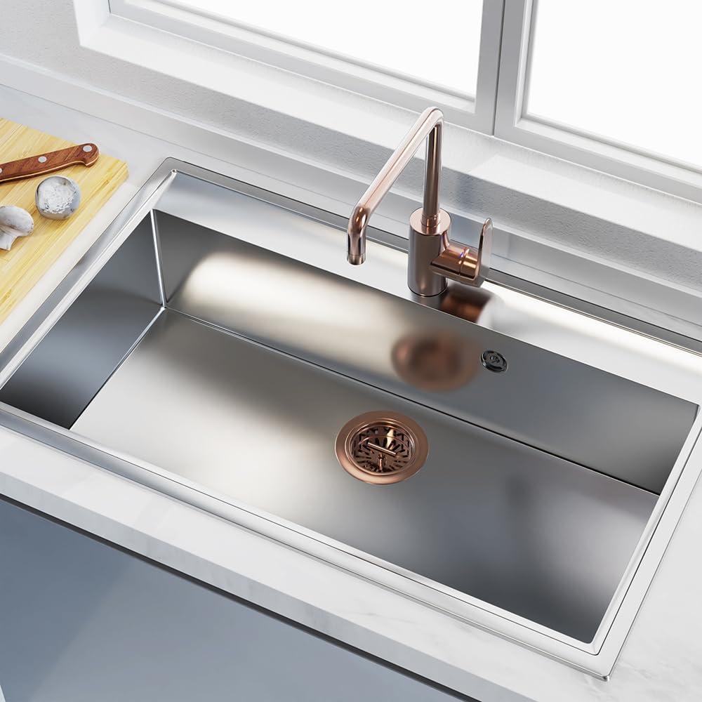 Desagüe de fregadero KONE 3.5" acero inoxidable cobre antiguo