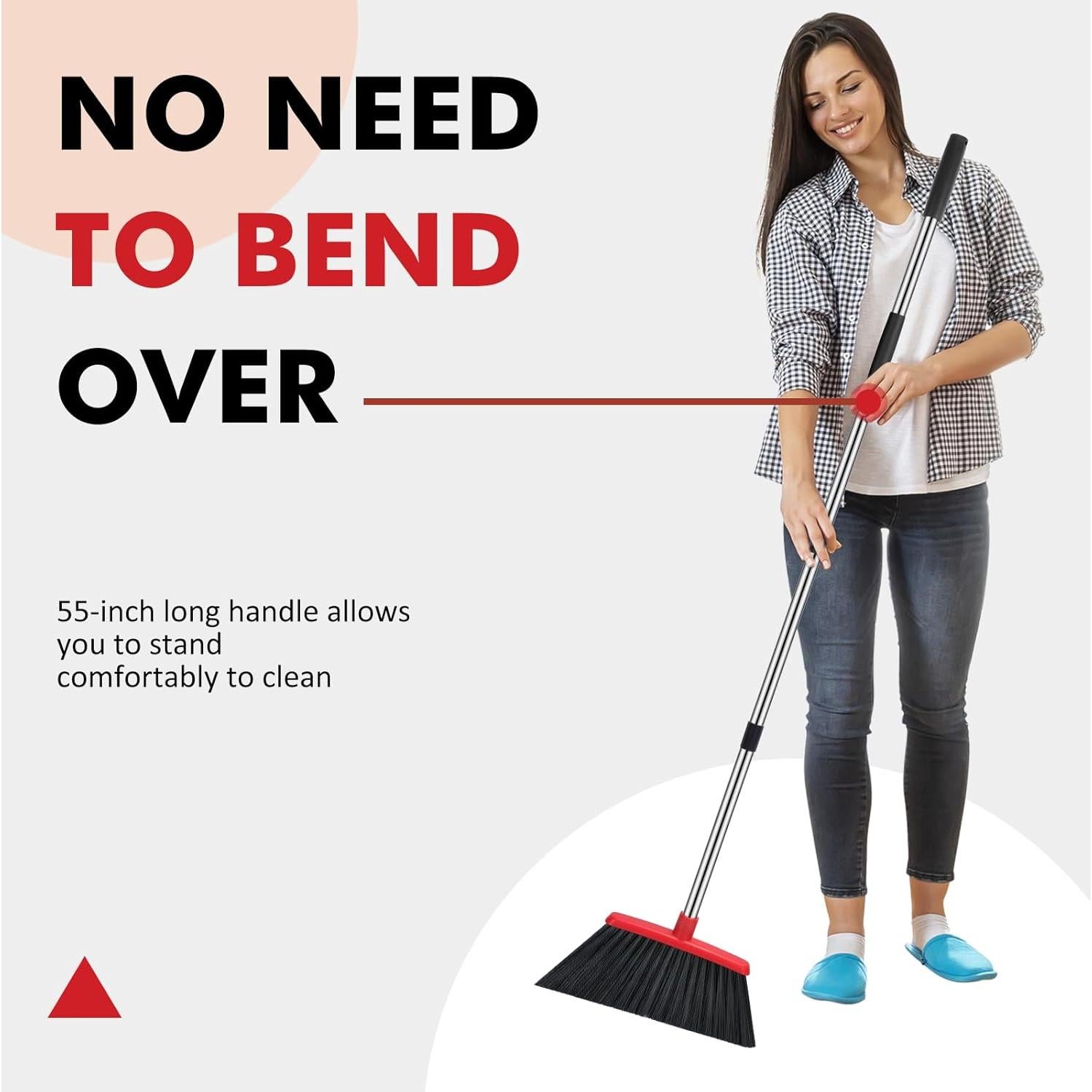 Escoba de Uso Pesado NACENA con Mango de Acero Inoxidable 140 cm