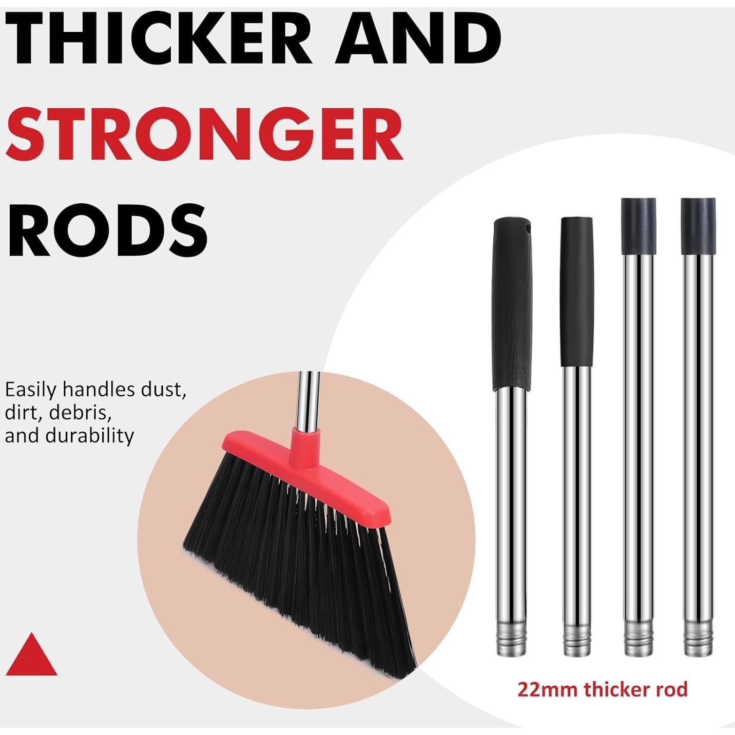 Escoba de Uso Pesado NACENA con Mango de Acero Inoxidable 140 cm