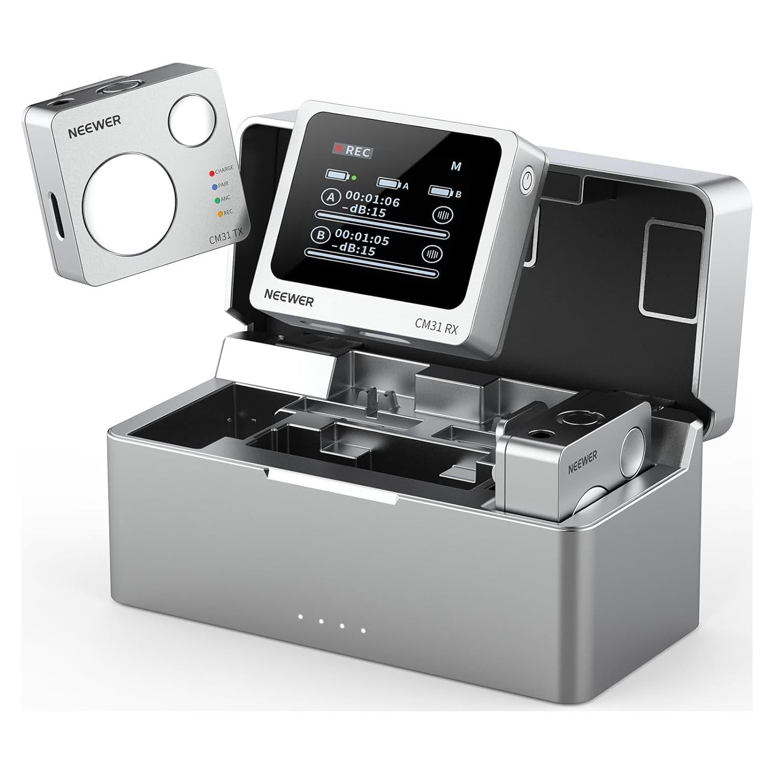 Micrófono Lavalier Inalámbrico Neewer CM31 8GB 24H Grabación