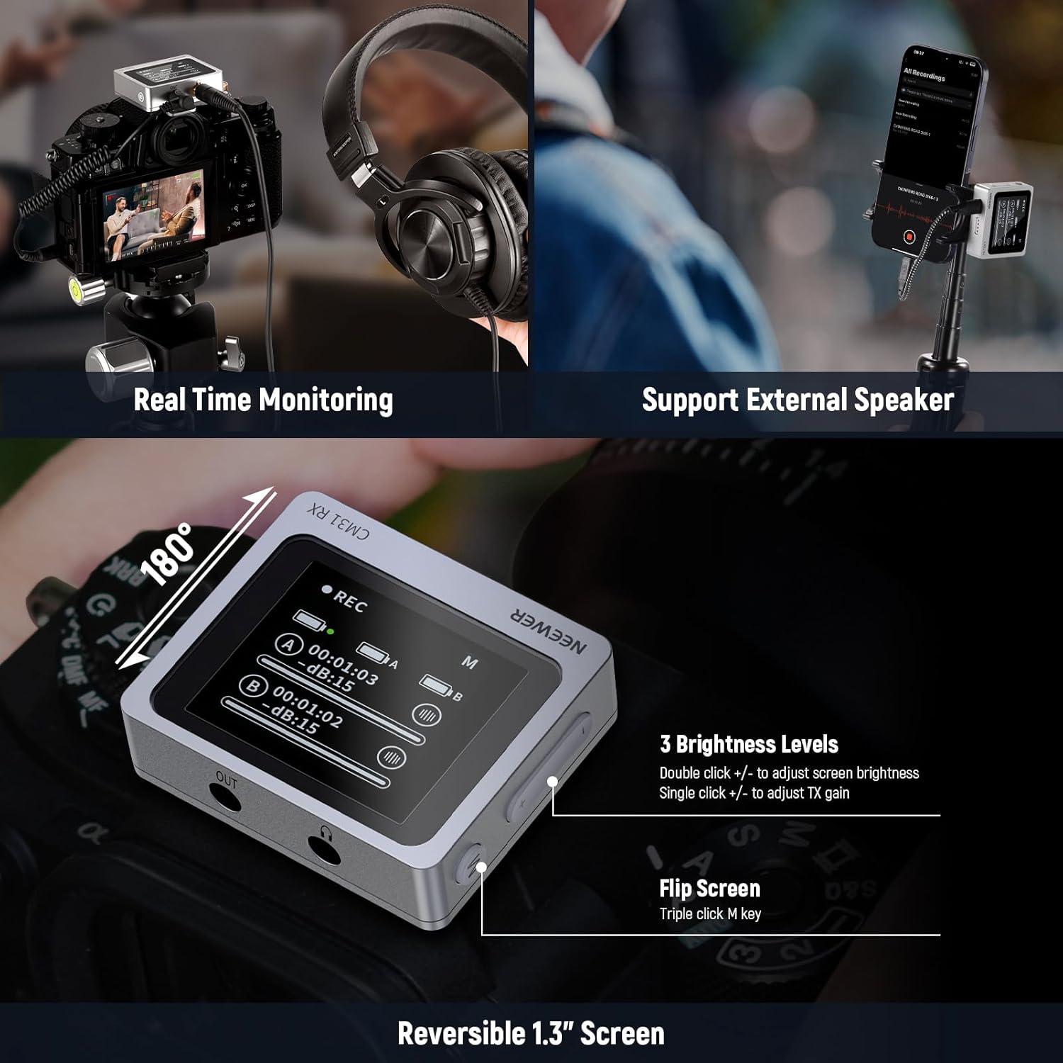 Micrófono Lavalier Inalámbrico Neewer CM31 8GB 24H Grabación