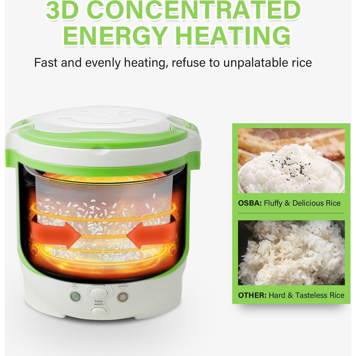 Cocedor de Arroz Mini OSBA 1L 12V para Coche Verde