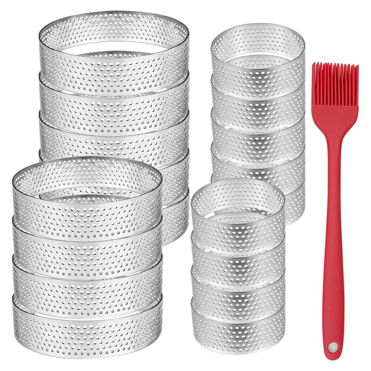 Juego de 20 Anillos para Tartas Perforados Pefect 3.15 y 1.96 Pulgadas