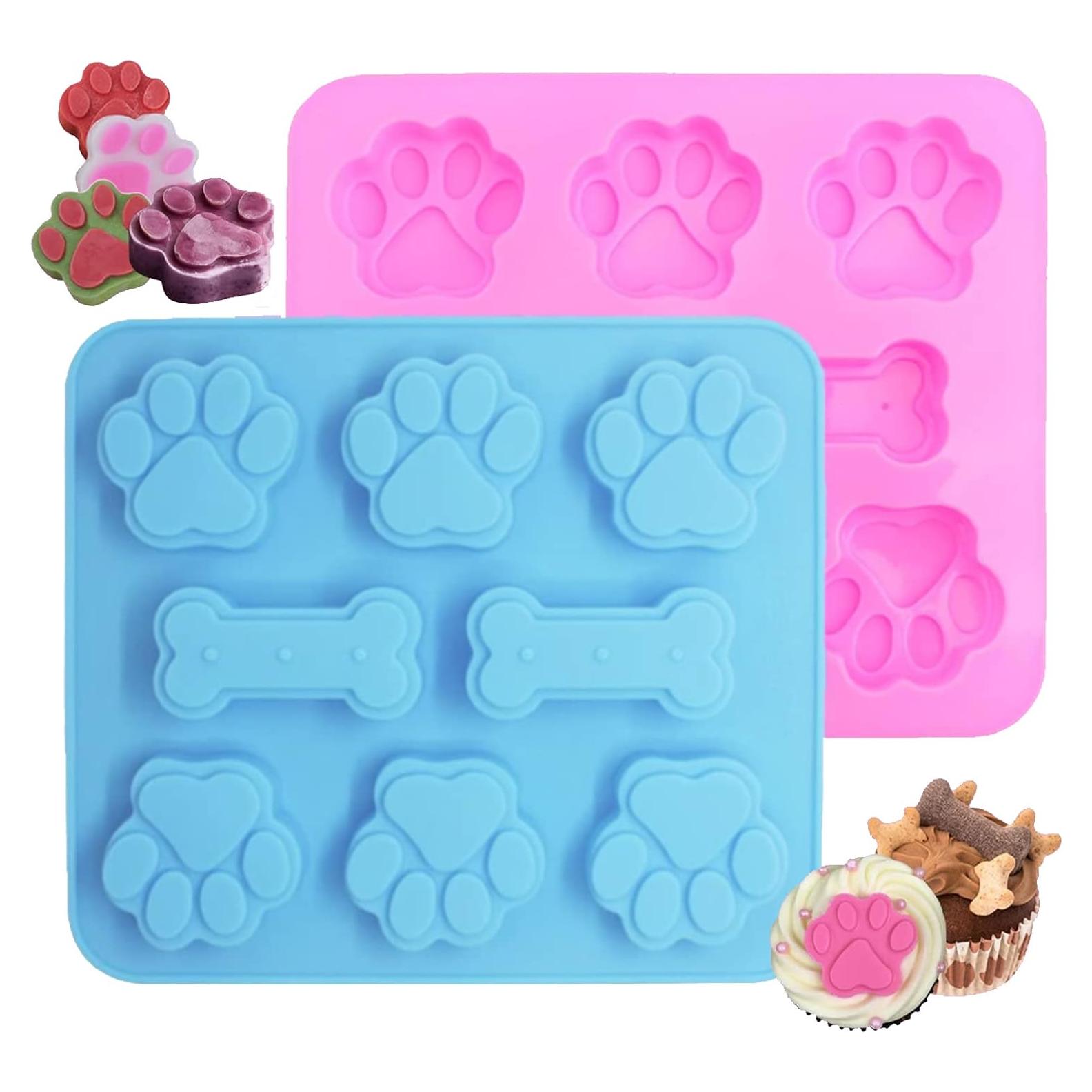 Moldes de Silicona WSZBDR para Hornear Huella y Hueso 2 Piezas