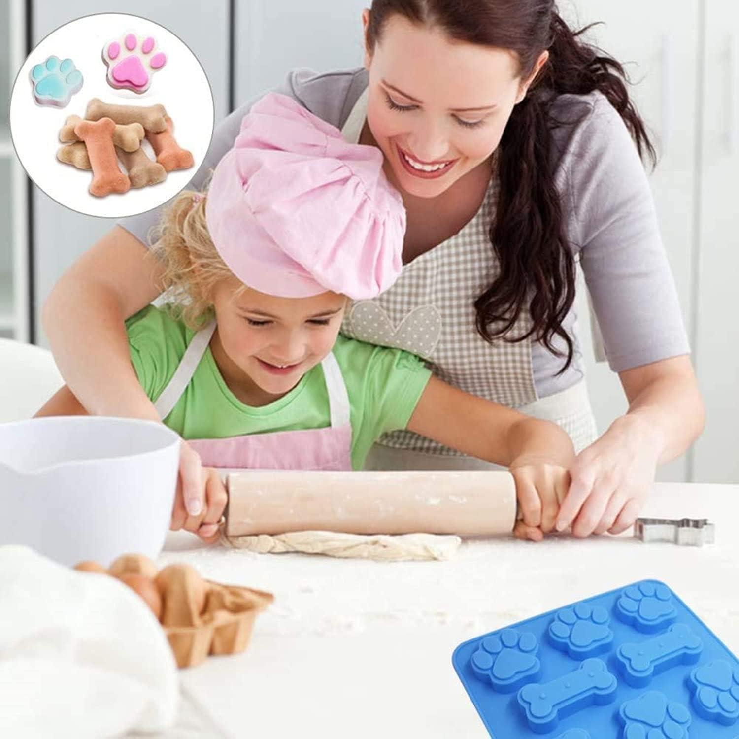 Moldes de Silicona WSZBDR para Hornear Huella y Hueso 2 Piezas