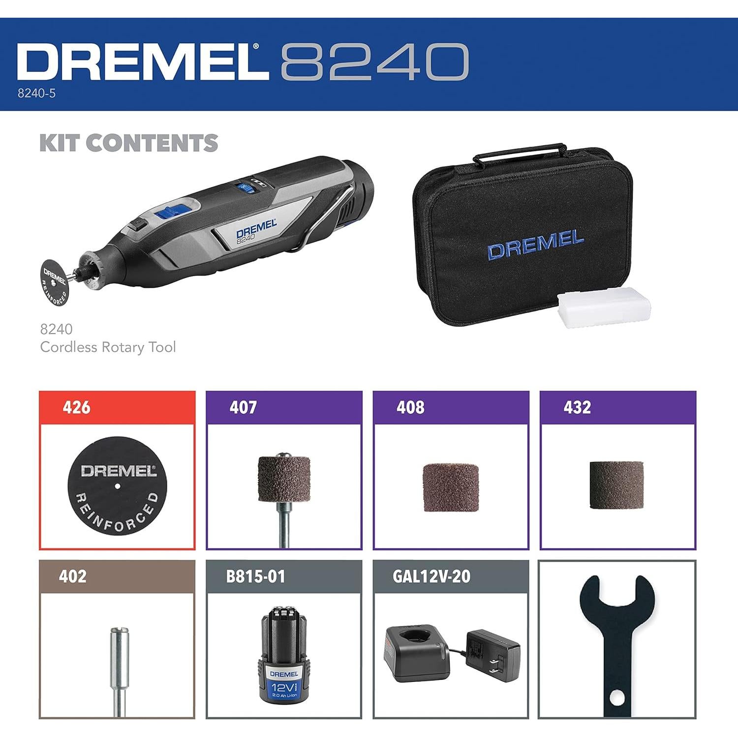 Dremel 8240 Kit Herramienta Rotativa 12V Inalámbrica