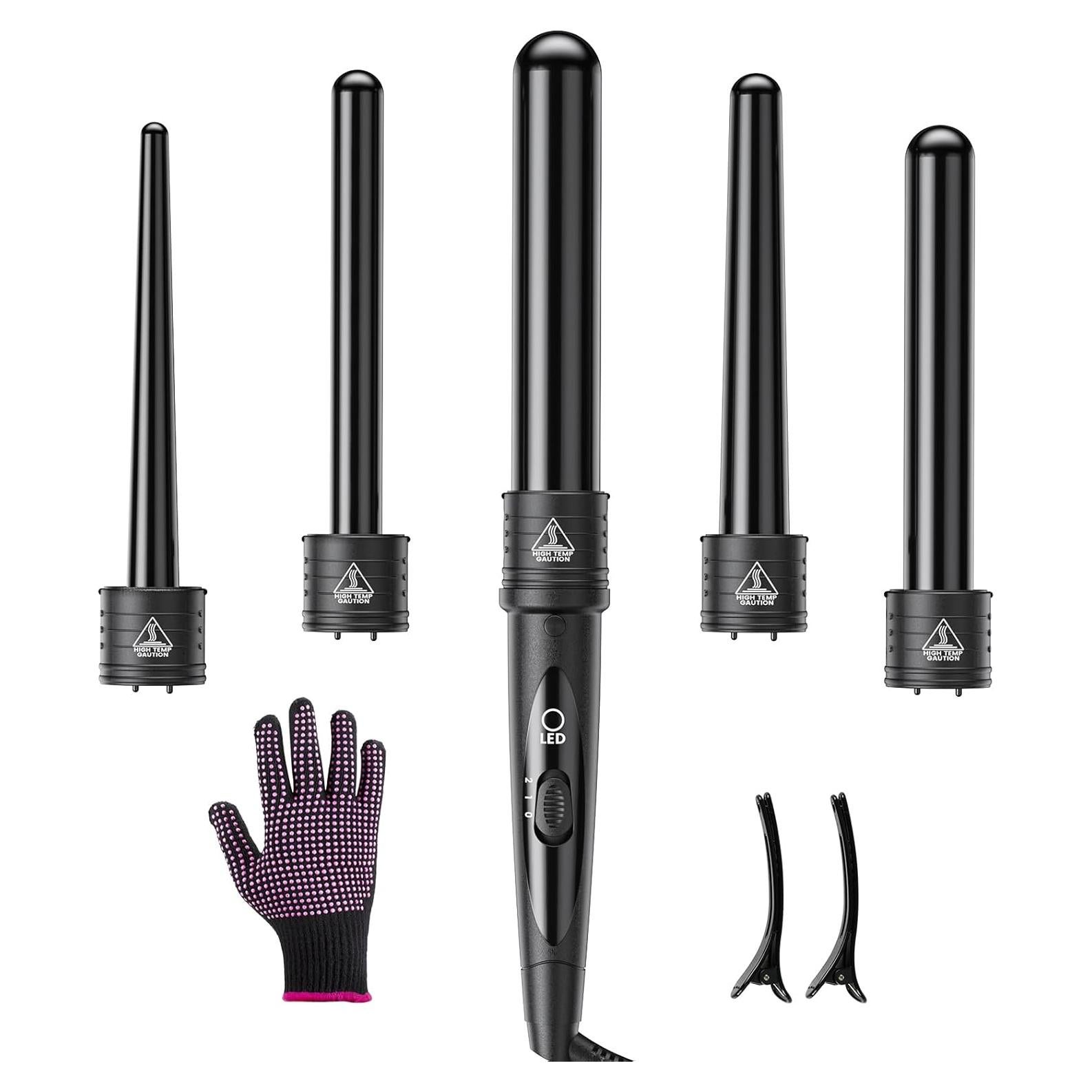 Set de Rizador 5 en 1 Amgcive con Barriles Cerámicos 0.9-3.2 cm