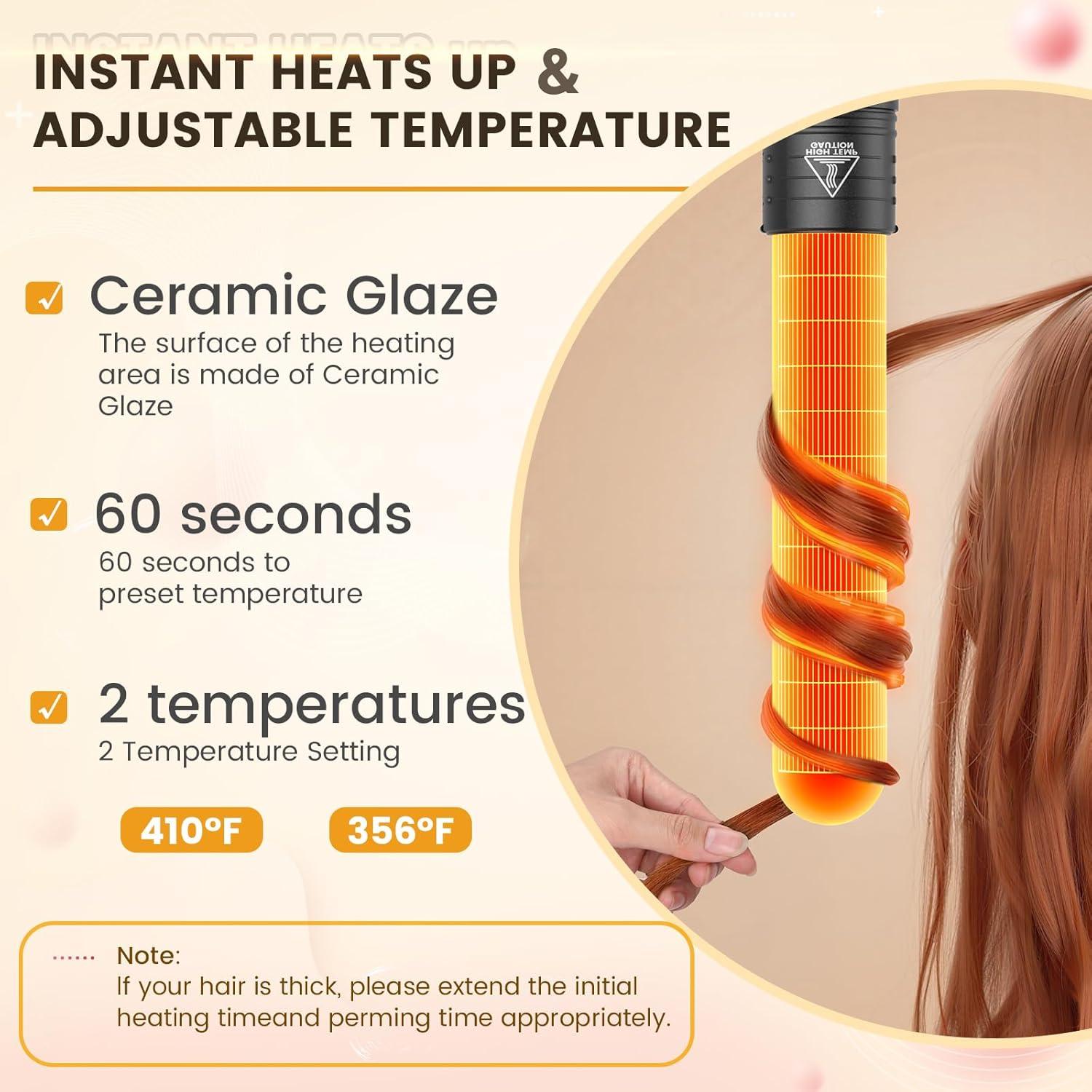 Set de Rizador 5 en 1 Amgcive con Barriles Cerámicos 0.9-3.2 cm