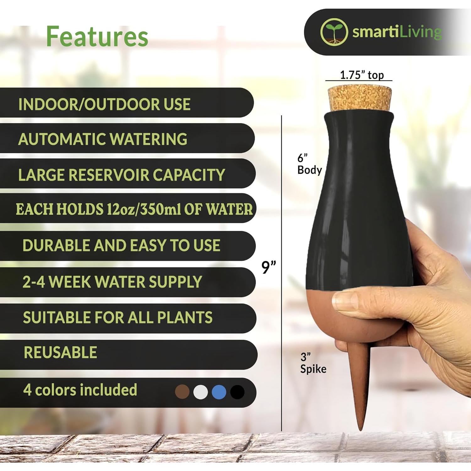 Set de 4 Ollas de Riego Automático SmartiLiving 354ml