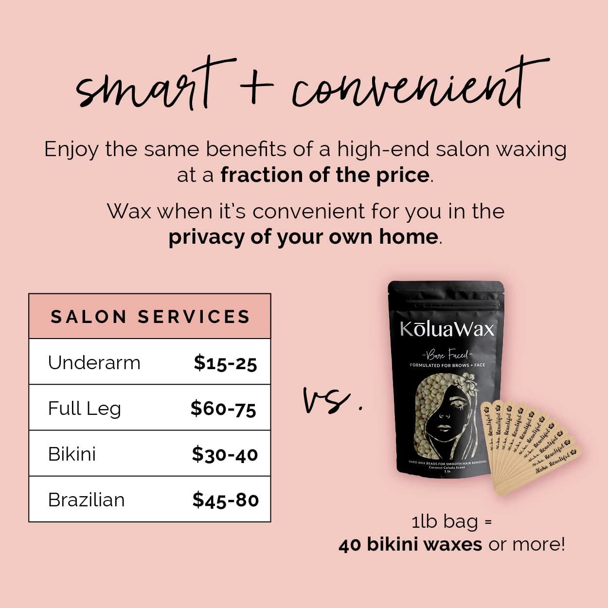 Perlas de Cera Dura KoluaWax 1lb Coco Colada para Depilación