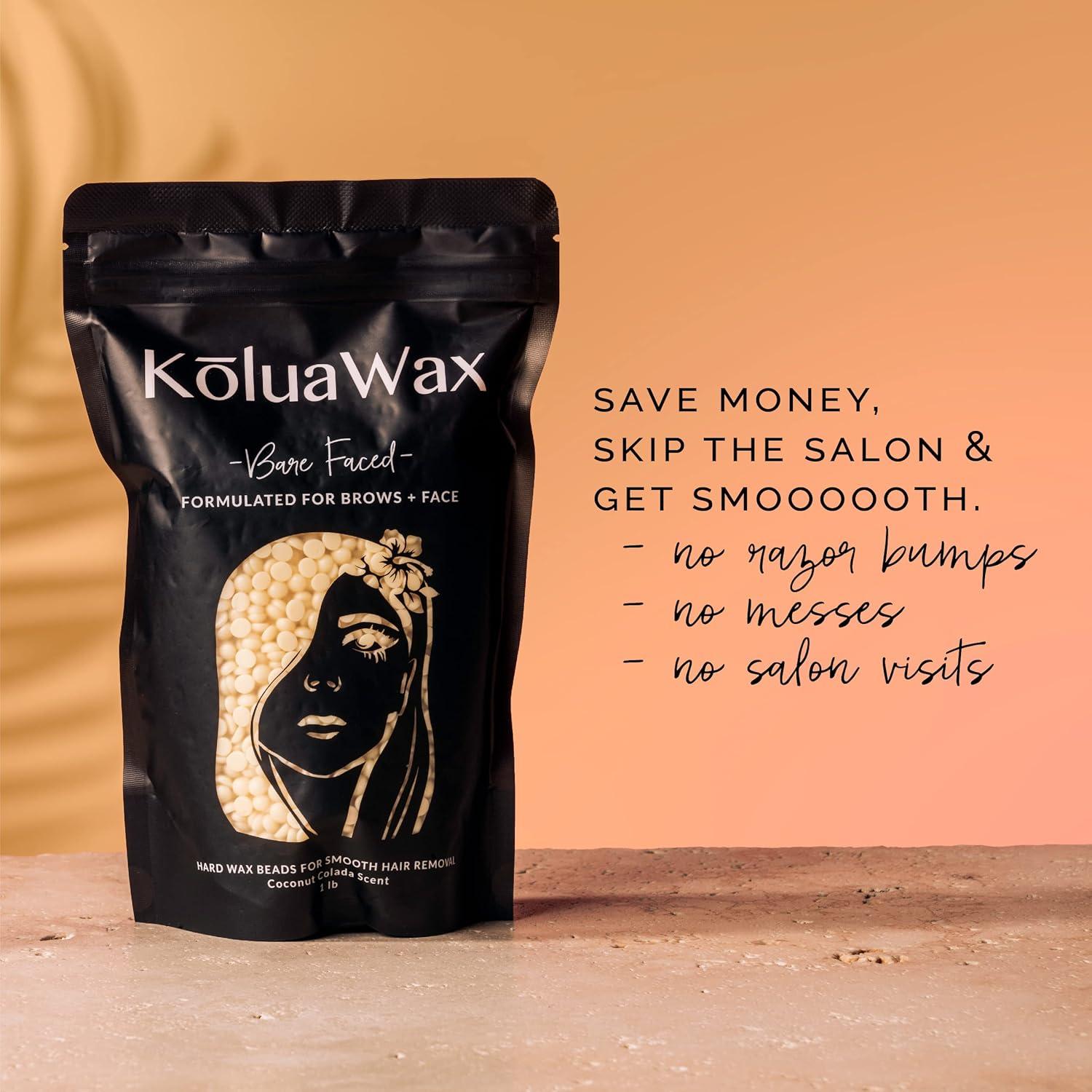 Perlas de Cera Dura KoluaWax 1lb Coco Colada para Depilación