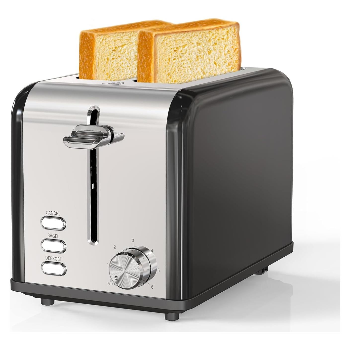 Tostadora Simple Deluxe 2 Rebanadas 6 Niveles Negro