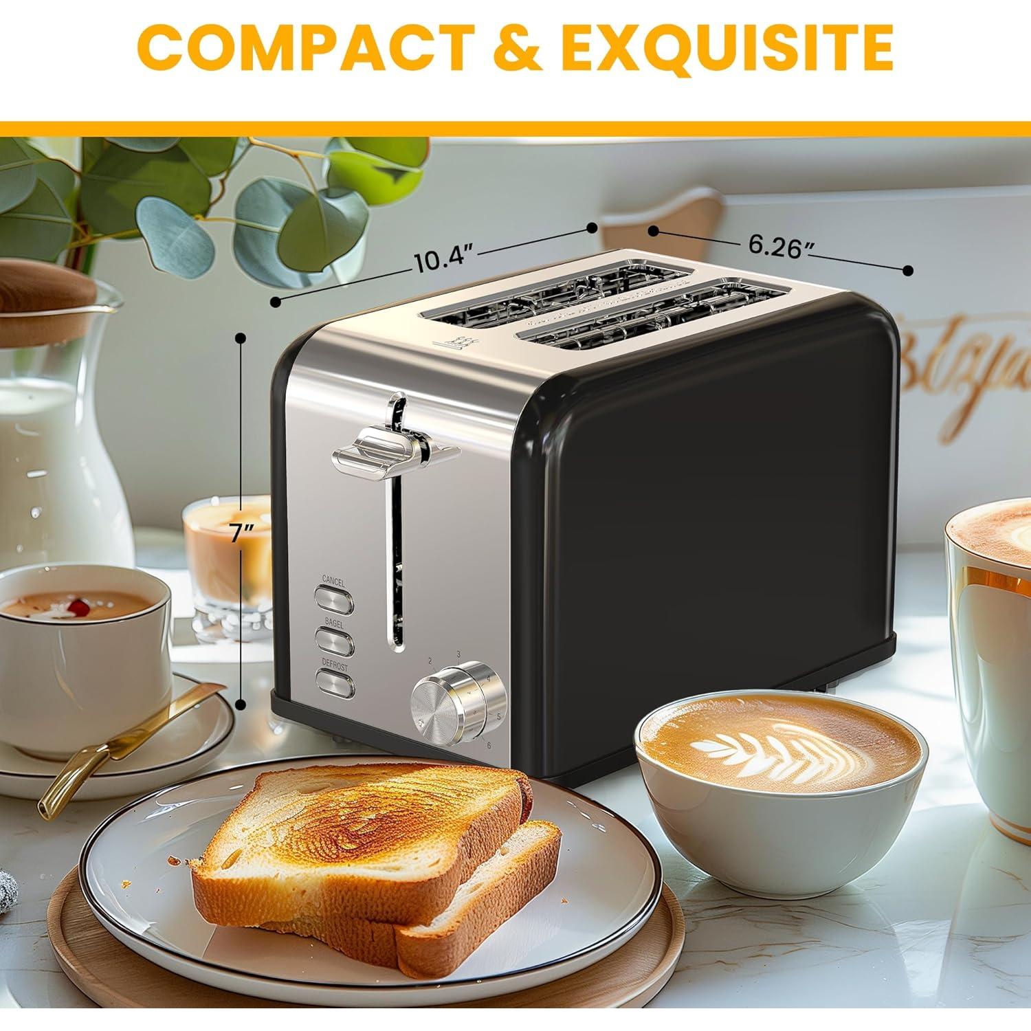 Tostadora Simple Deluxe 2 Rebanadas 6 Niveles Negro