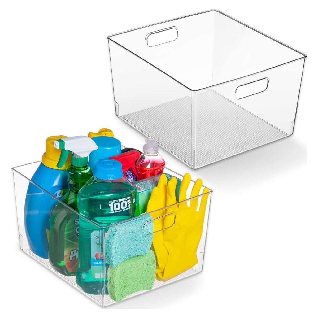 Bins de Almacenamiento Transparentes ClearSpace - 2 Paquete 30.48x27.94x17.78 cm