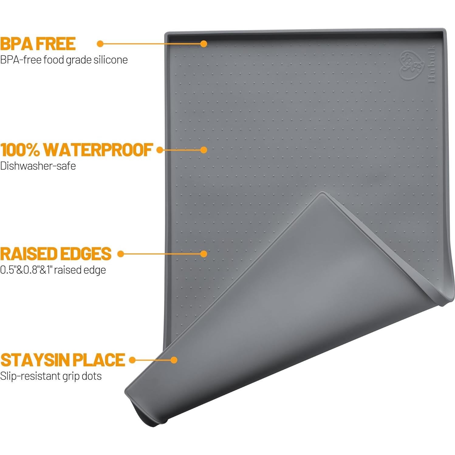 Tapete de Silicona Hubulk para Comida y Agua de Mascotas