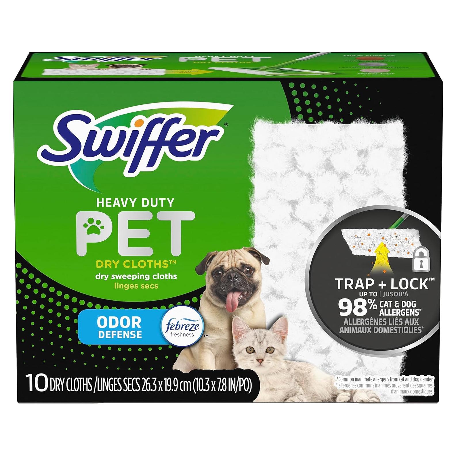 Paños Secos Swiffer Sweeper Pet Heavy Duty 10 Unidades