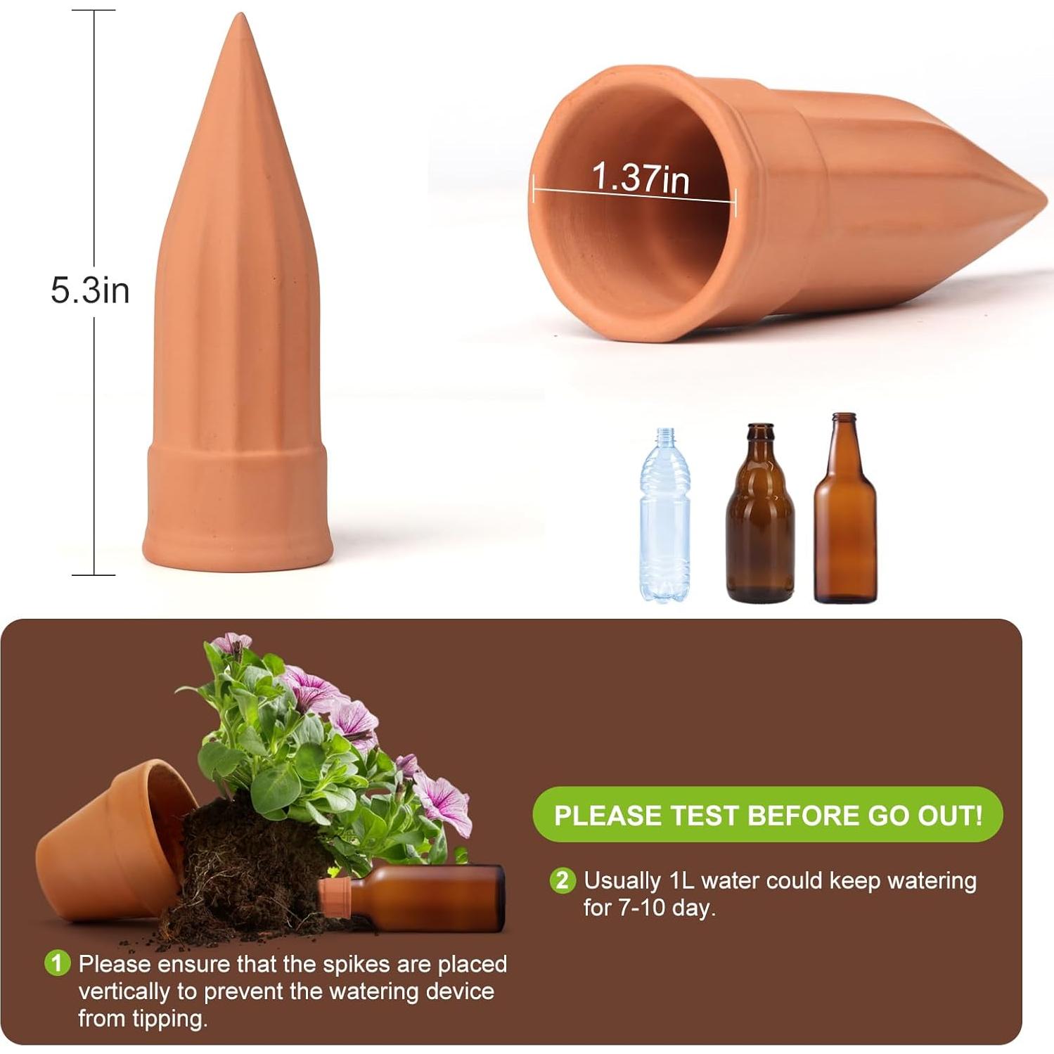 12 Picos de Riego Automático de Terracota TKSCUSR