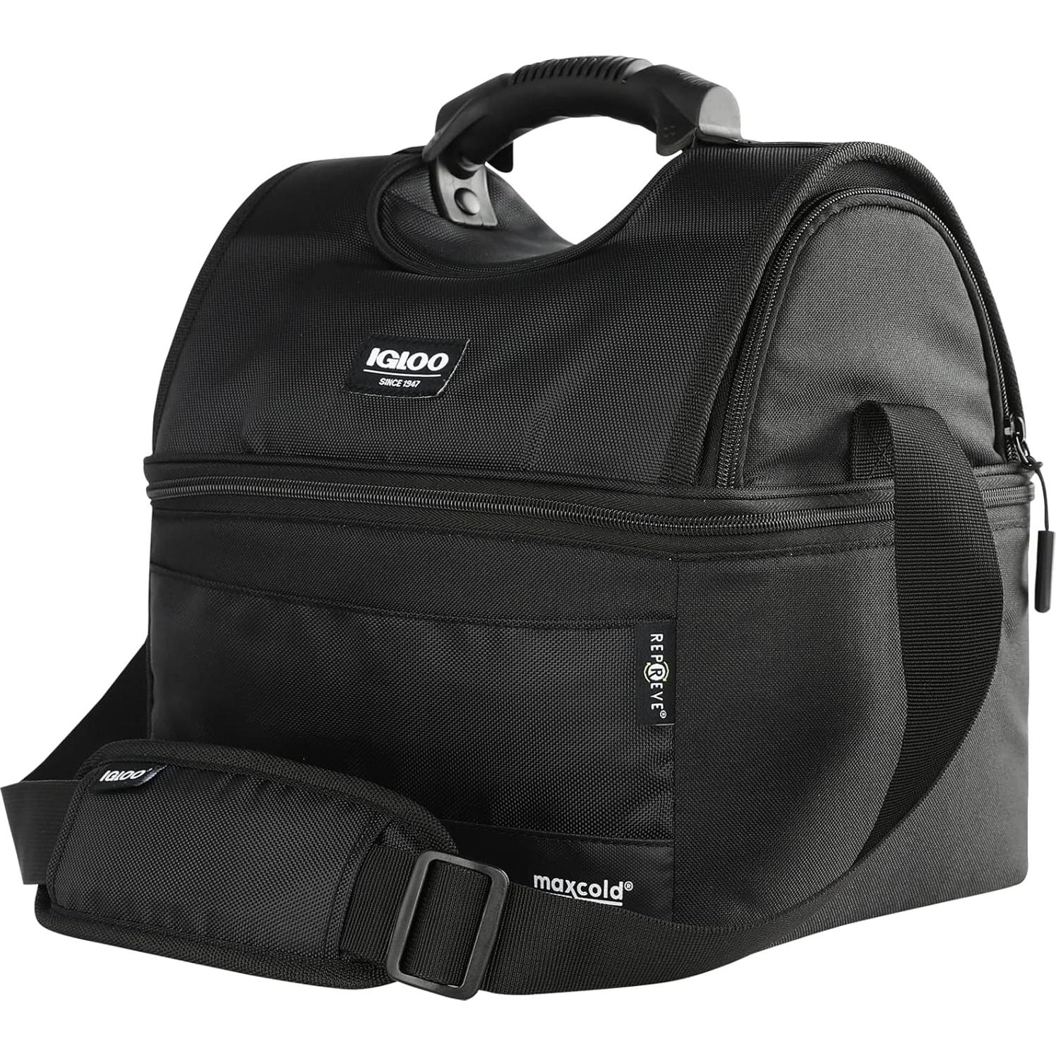 Bolsa de Almuerzo Aislada Igloo Lado Blando 16 Latas Negra