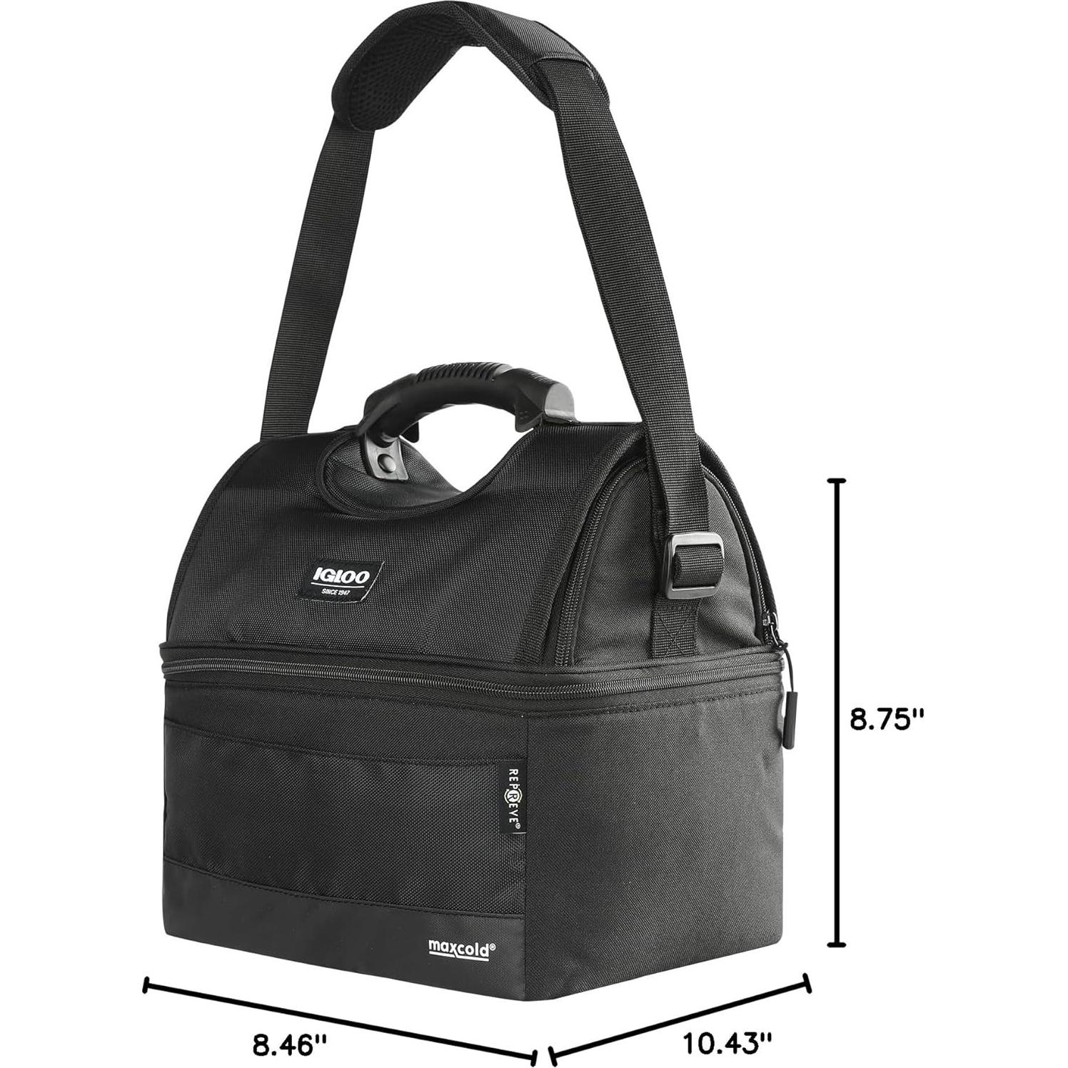 Bolsa de Almuerzo Aislada Igloo Lado Blando 16 Latas Negra