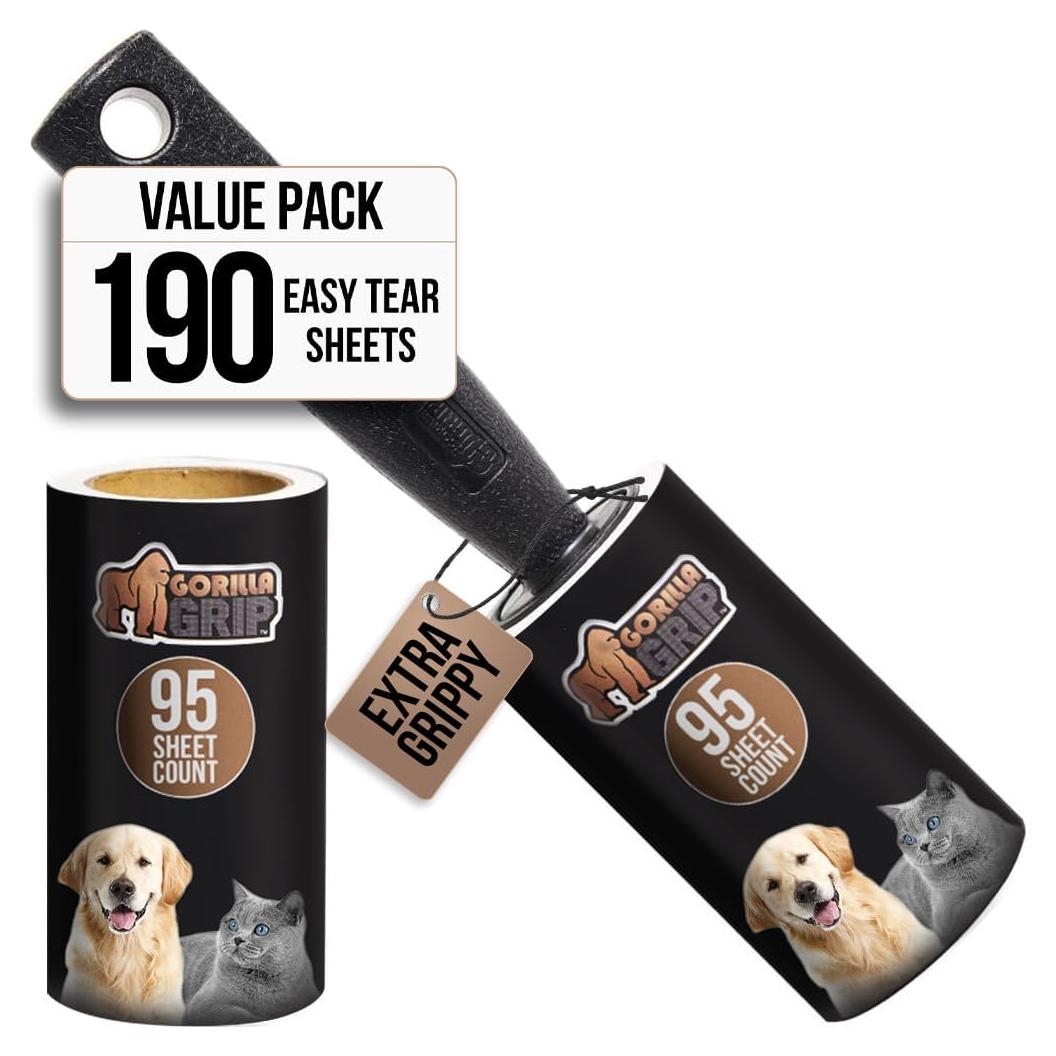 Rodillo Quitapelusas GORILLA GRIP 190 Hojas Recargables