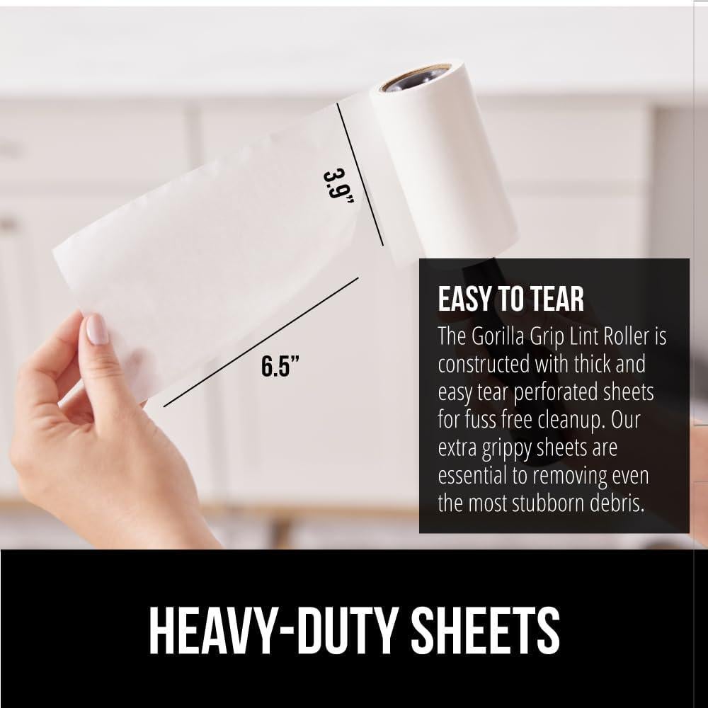 Rodillo Quitapelusas GORILLA GRIP 190 Hojas Recargables