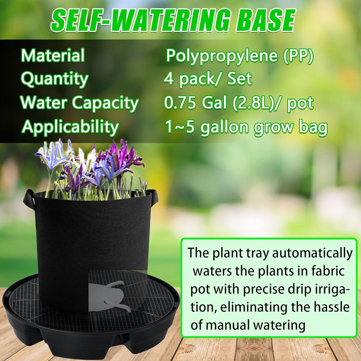 4 Platillos Autorriego UYEDUJZ para Macetas de Tela 32cm