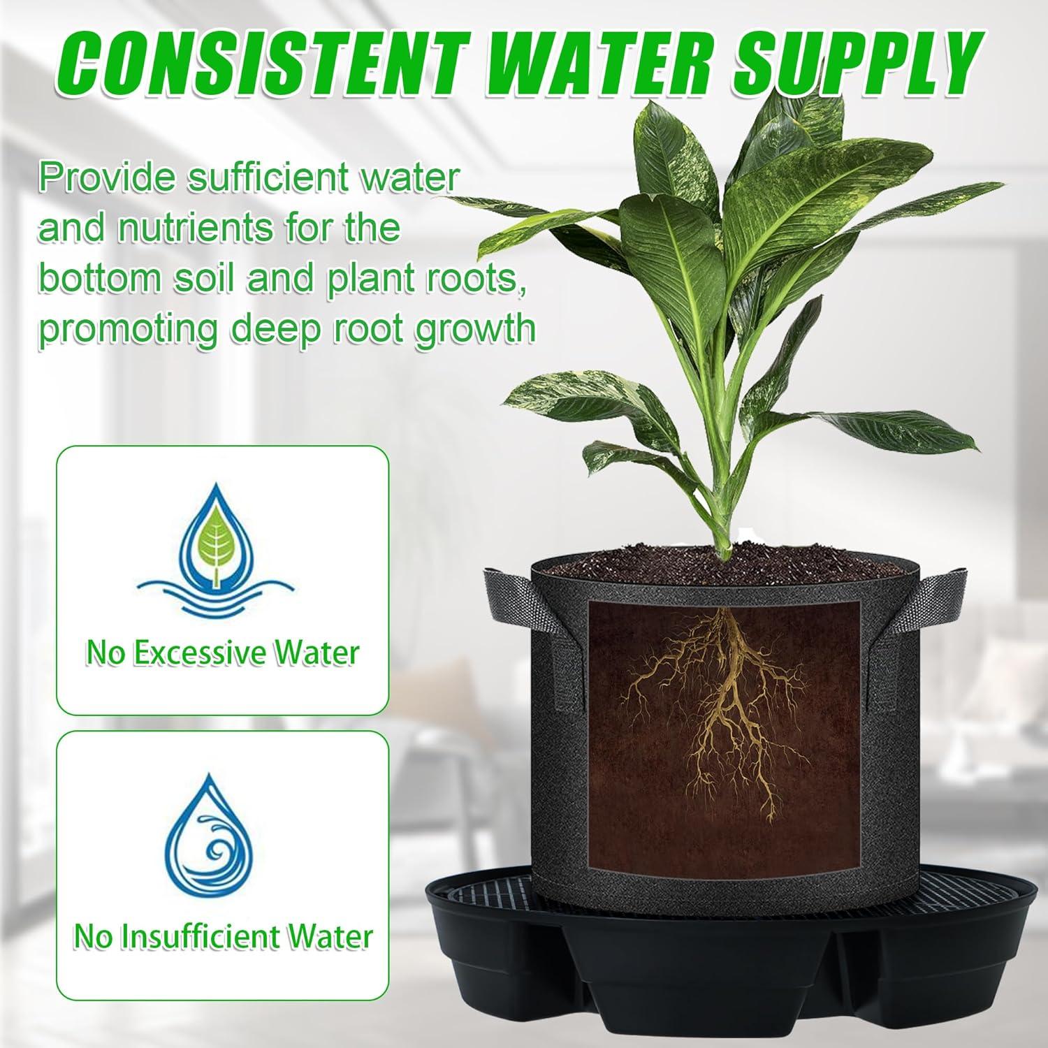 4 Platillos Autorriego UYEDUJZ para Macetas de Tela 32cm