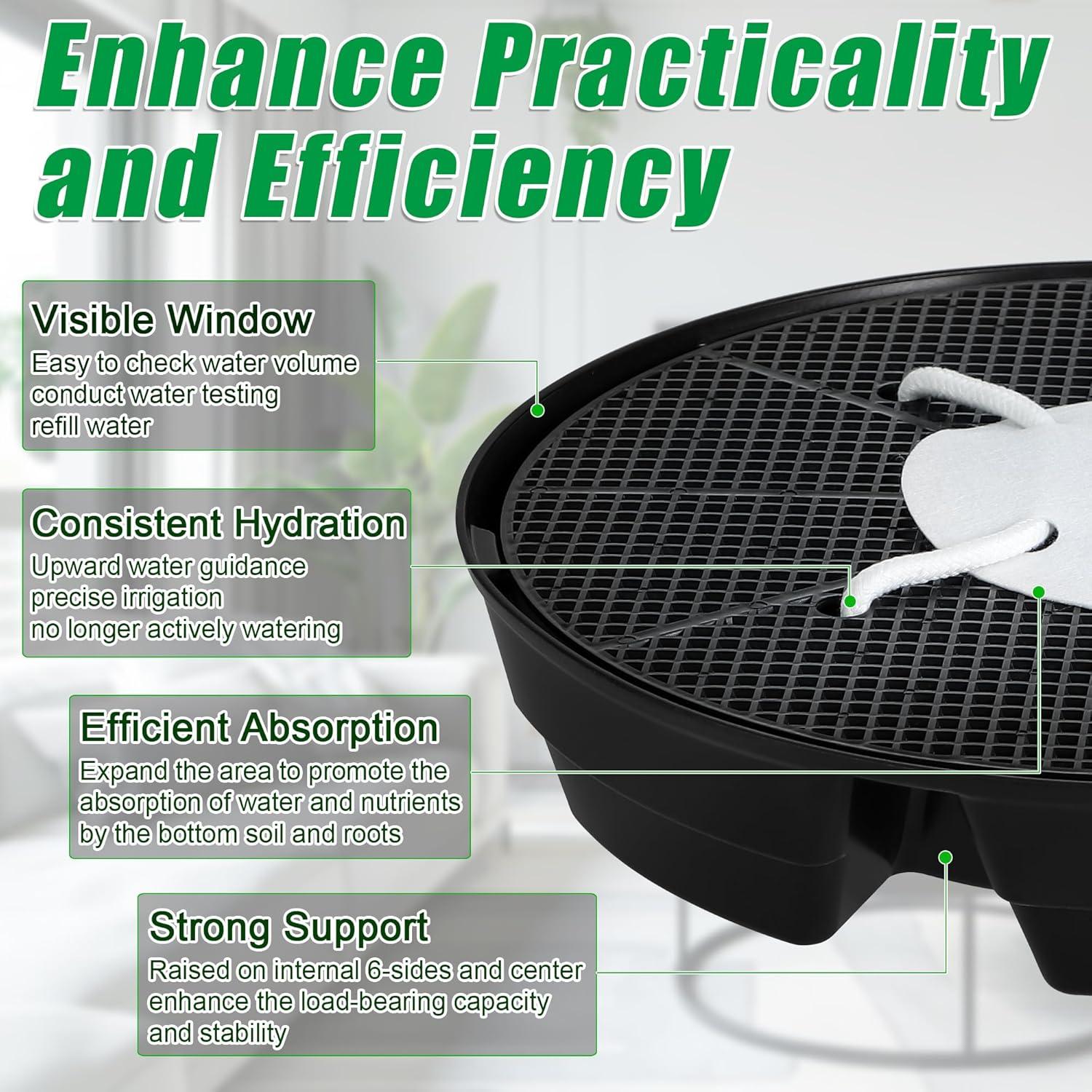 4 Platillos Autorriego UYEDUJZ para Macetas de Tela 32cm