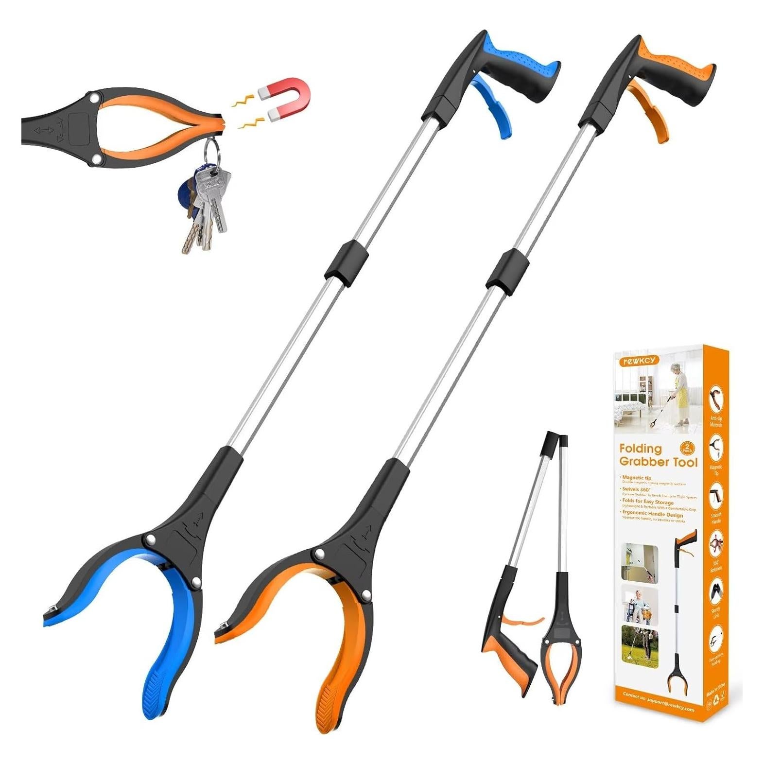 Grabber de Alcance Rewkcy 81 cm Plegable con Imán y 360°