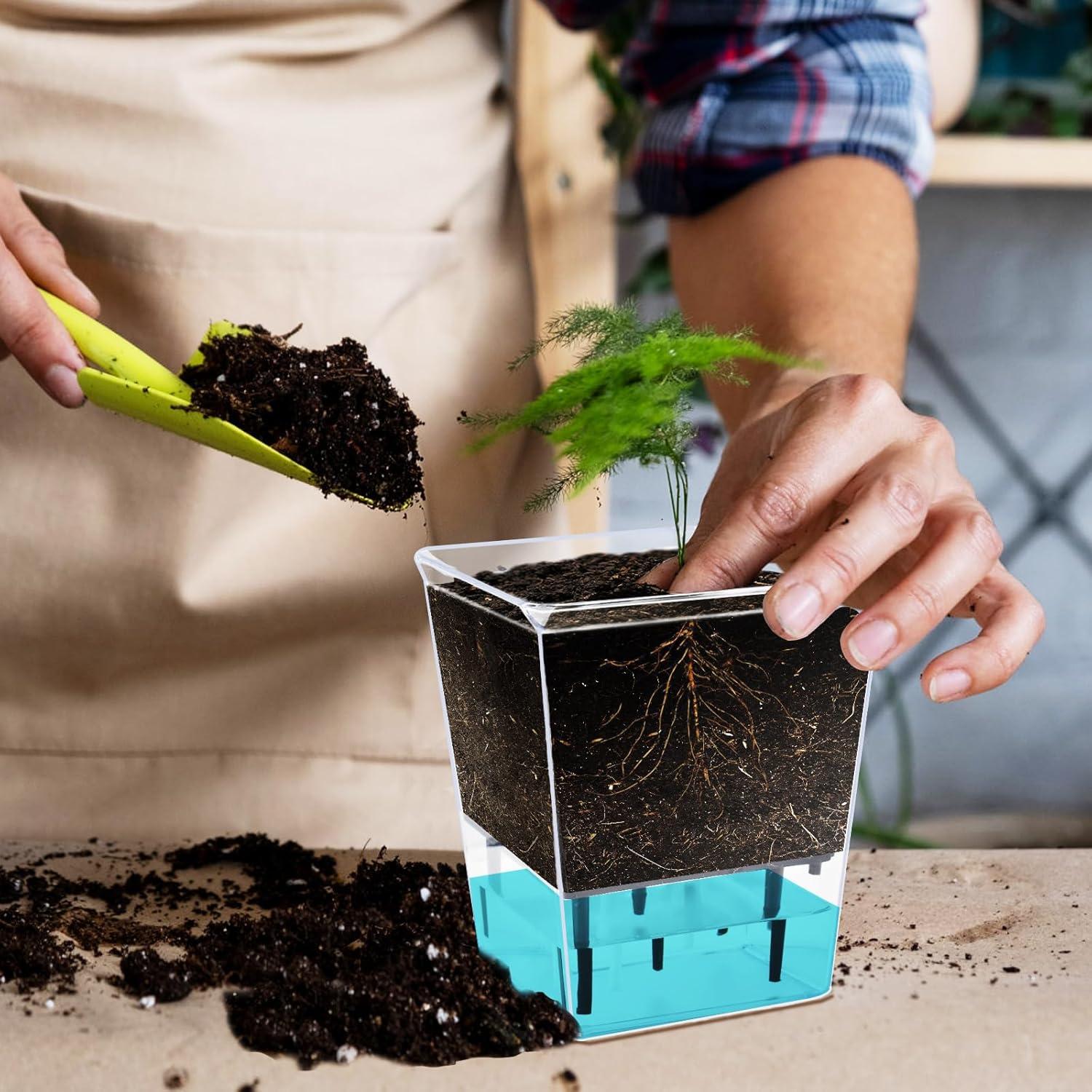 Juego de Macetas Autorriego IWNTWY 3 Piezas 12.7/10.4/6.9 cm