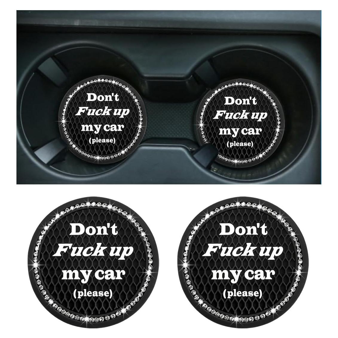 2 Posavasos Brillantes Sylvil para Auto Antideslizantes 6.99 cm