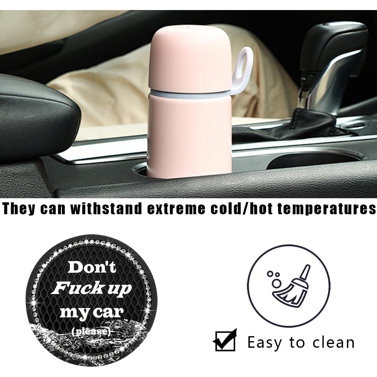 2 Posavasos Brillantes Sylvil para Auto Antideslizantes 6.99 cm