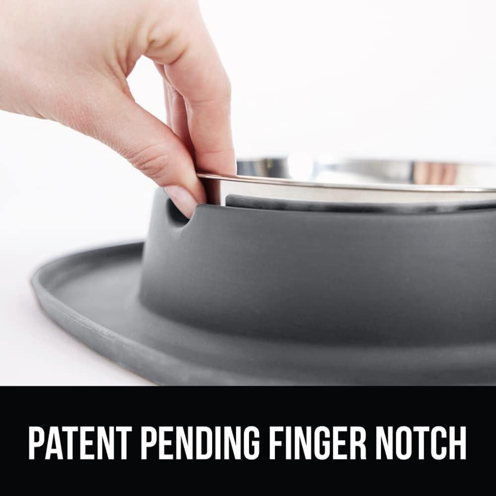 Tapete de Silicona con 3 Tazones Acero Inoxidable Gris